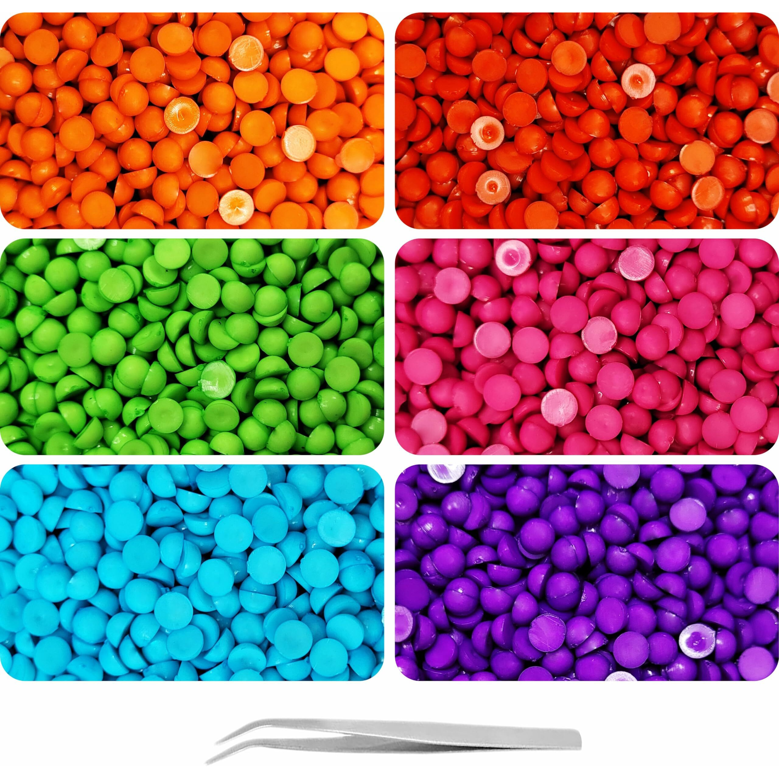 Indikonb 2220 Multicolour Opaque Half Cut Flat Back Beads 5Mm For Diy Crafts And Jewelry (Multicolor Plain)