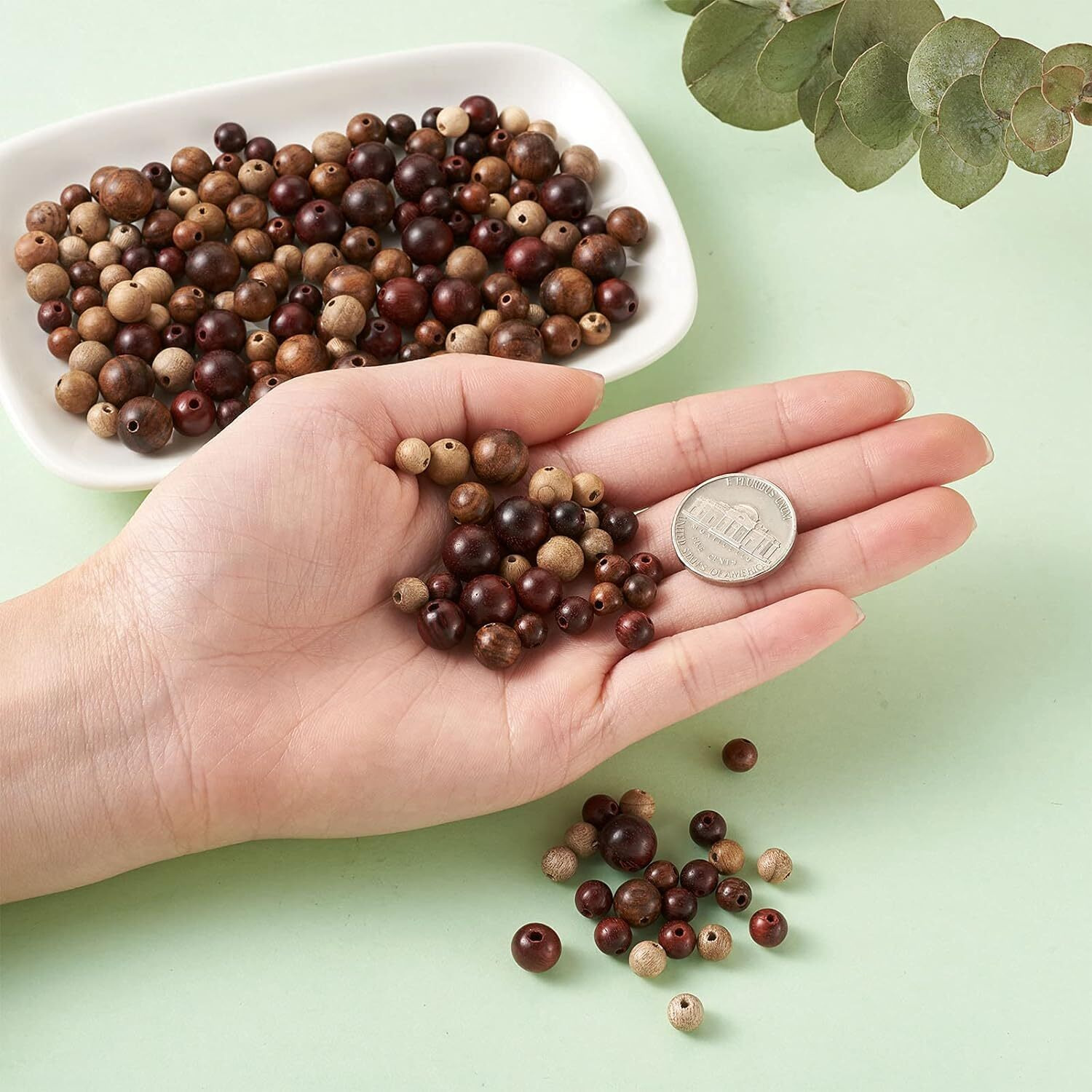 Diy Crafts 130, Wood Beads Natural Wood Round Beads 6Mm/ 8Mm/ 10Mm Polished Wooden Ball Rondelle Loose Beads For Jewelry Craft Necklace Bracelet Earring Making Hand Cuff A (130)