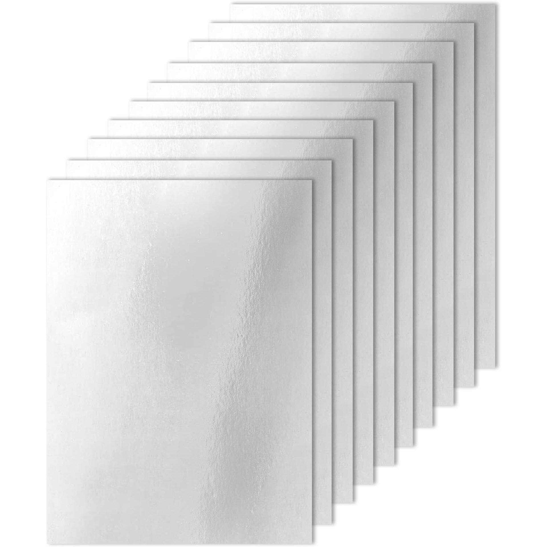 Lakeer A4 Silver Foil Cardstock Paper, 250 Gsm, Pack Of 10 Sheets, Reflective Mirror Cardstock For Art & Craft, Card Making, Scrapbooking, Etc