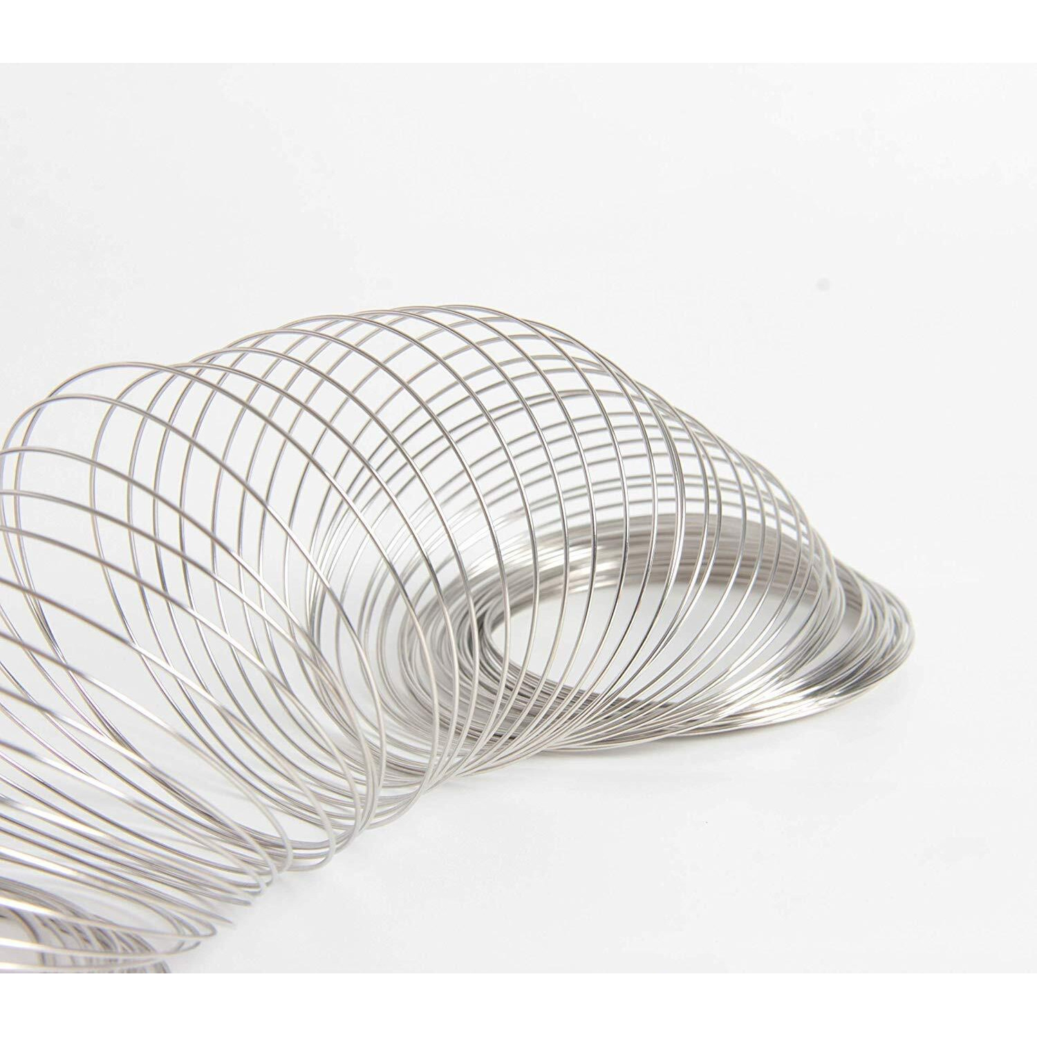 Diy Crafts Loops Gold Bronze Memory Beading Steel Wire For Diy Jewelry Findings Multi - Layer Bangle Bracelet Making 0.6Mm, Pack Of 200 Loop (Silver)