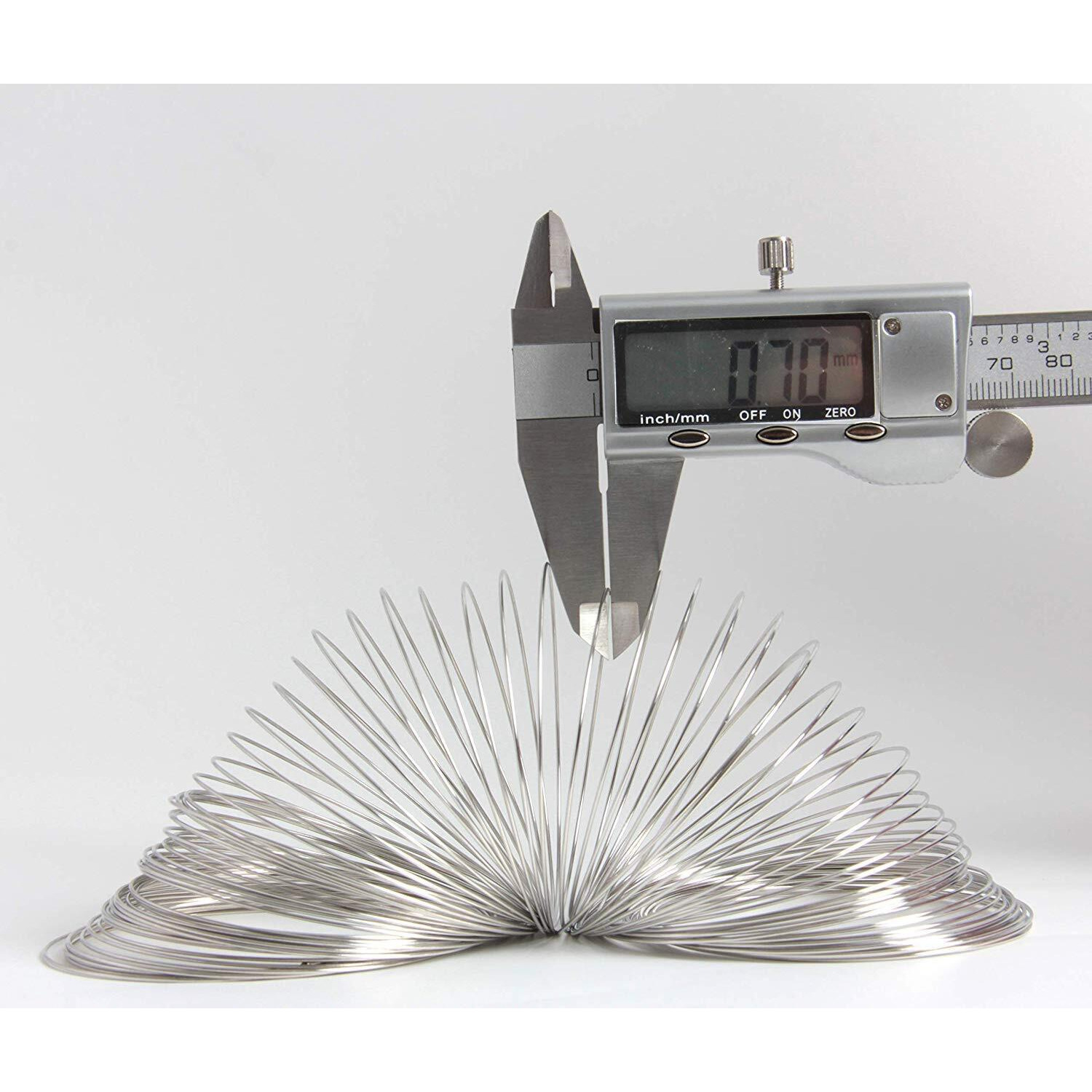 Diy Crafts Loops Gold Bronze Memory Beading Steel Wire For Diy Jewelry Findings Multi - Layer Bangle Bracelet Making 0.6Mm, Pack Of 200 Loop (Silver)