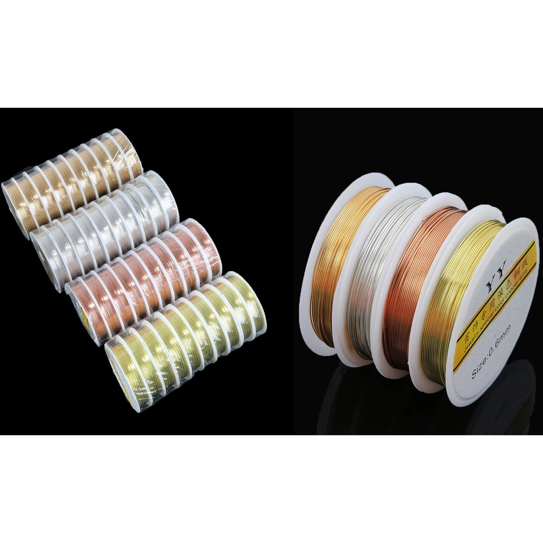Diy Crafts Pack Of 2 Roll, Silver Gold 0.4Mm., New 0.3/0.4/0.5/0.6/0.8/1Mm Silver Gold Copper Wire Craft Beads Rope Beading Wire For Brace(Pack Of 2 Roll, Silver Gold 0.4Mm.)