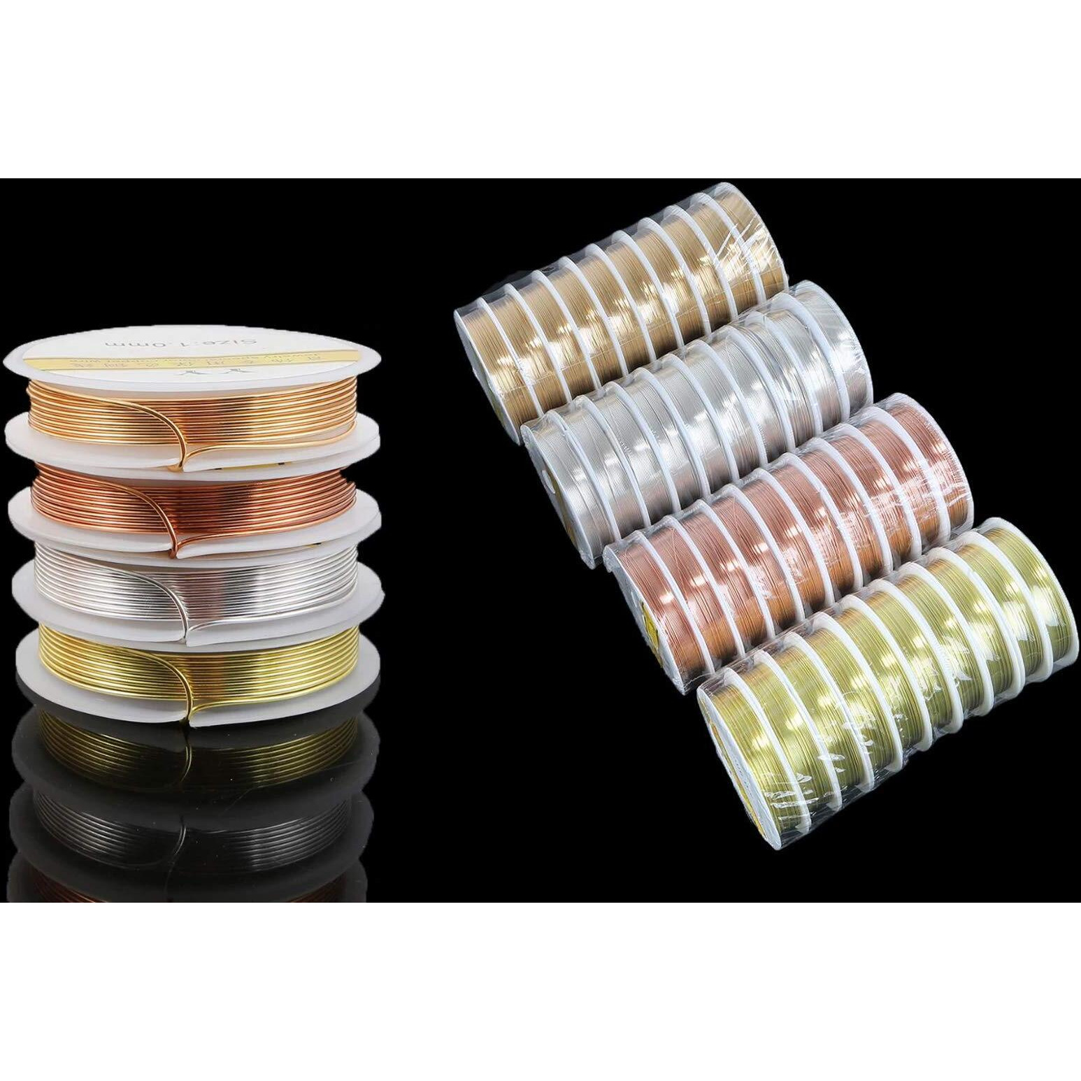 Diy Crafts Pack Of 2 Roll, Silver Gold 0.4Mm., New 0.3/0.4/0.5/0.6/0.8/1Mm Silver Gold Copper Wire Craft Beads Rope Beading Wire For Brace(Pack Of 2 Roll, Silver Gold 0.4Mm.)