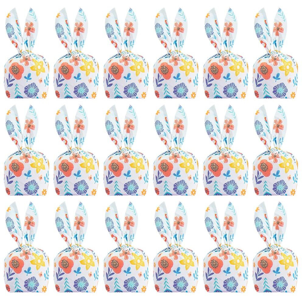 Zibuyu 50Pcs Gift Bags Token Gift Wrapping Bags Christmas Gift Packing Bags Floral Printed Candy Bags For Kids Treat Bags Party Favor Bags For Birthday Gift, Christmas Gift, Token Gift 14X23Cm