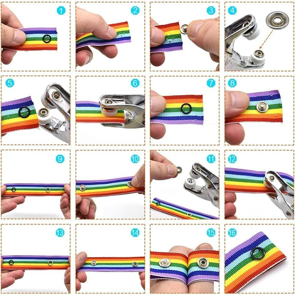 100Pc Silver Button Thickened Snap Fasteners Kit Metal Copper Five Claw Buckle Set With Hand Pressure Pliers Tool Diy Sewing Buttons Set For Clothing Sewing | Snap Button Tool Kit