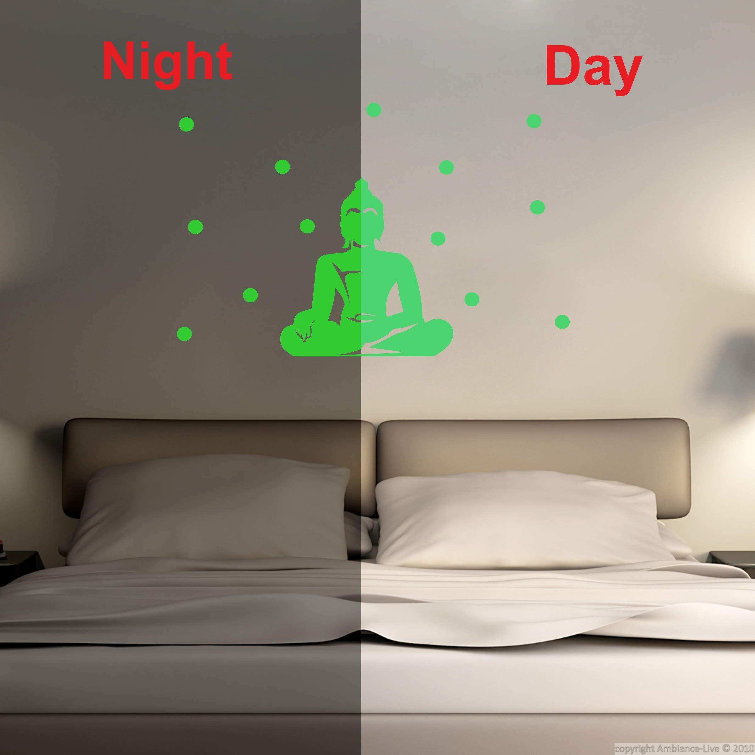 Dreamkraft Glow-In-The-Dark Buddha Radium Stickers - Night Stickers For A Calming & Glowing Living Room
