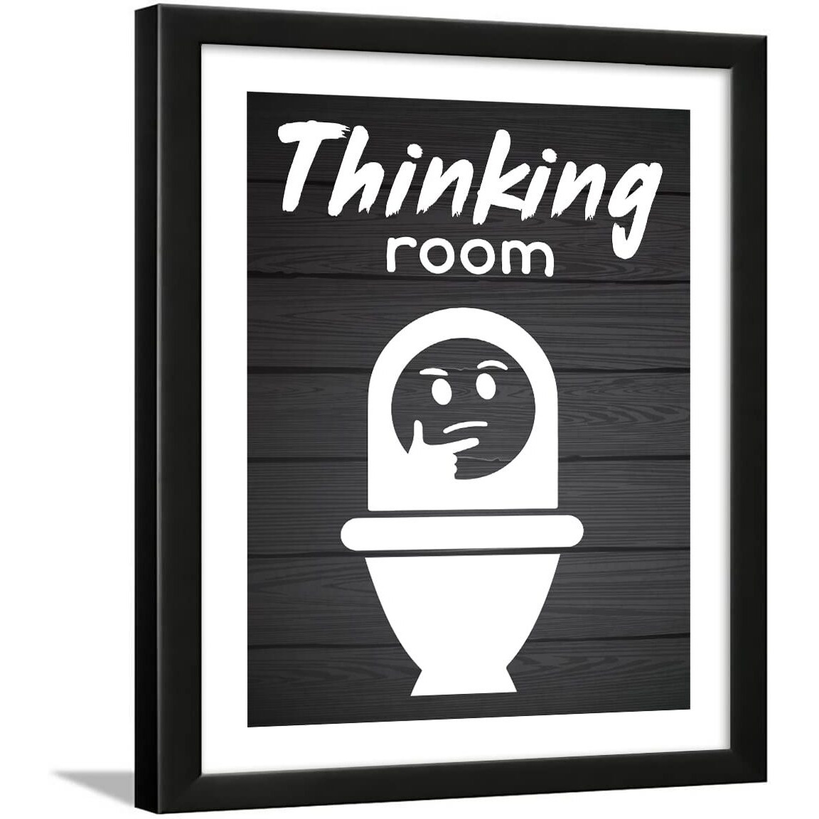 Chaka Chaundh Wall Hanging Bathroom Poster With Quotes Framed (Black Wood Texture, 34 X 27 X 4 Cm)