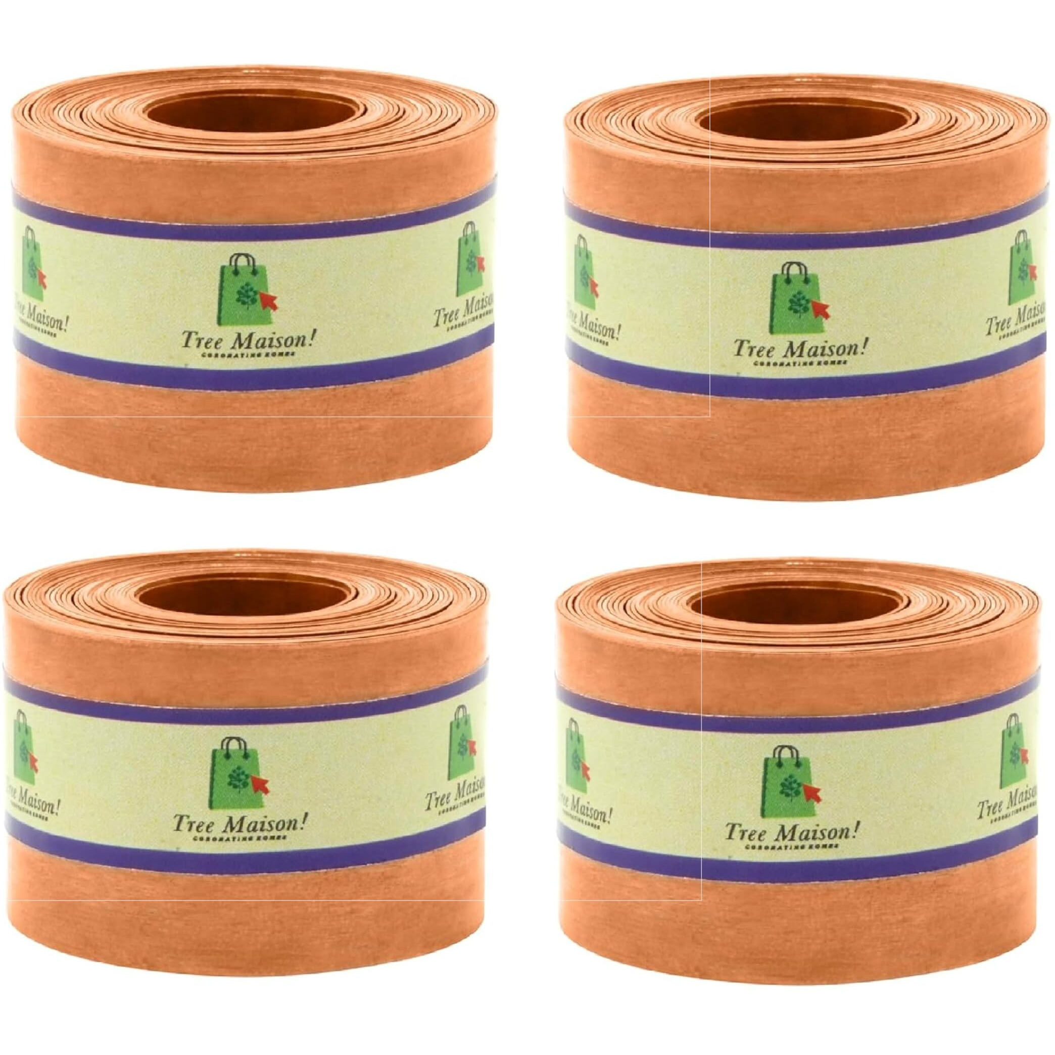 Tree Maison Coronating Homes Copper Strip | 1 Inch | Pack Of 4 | Copper Strip For Vastu | Vastu Strip Remedy | Width-25Mm, Thickness-0.3Mm, Length-8 Feet Approx