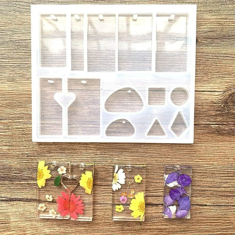 Kunya 13 Cavity Keychain Earring, Pendent, Multiple Shape Jewellery Earring, Pendant For Resin Art Resin Jewellry