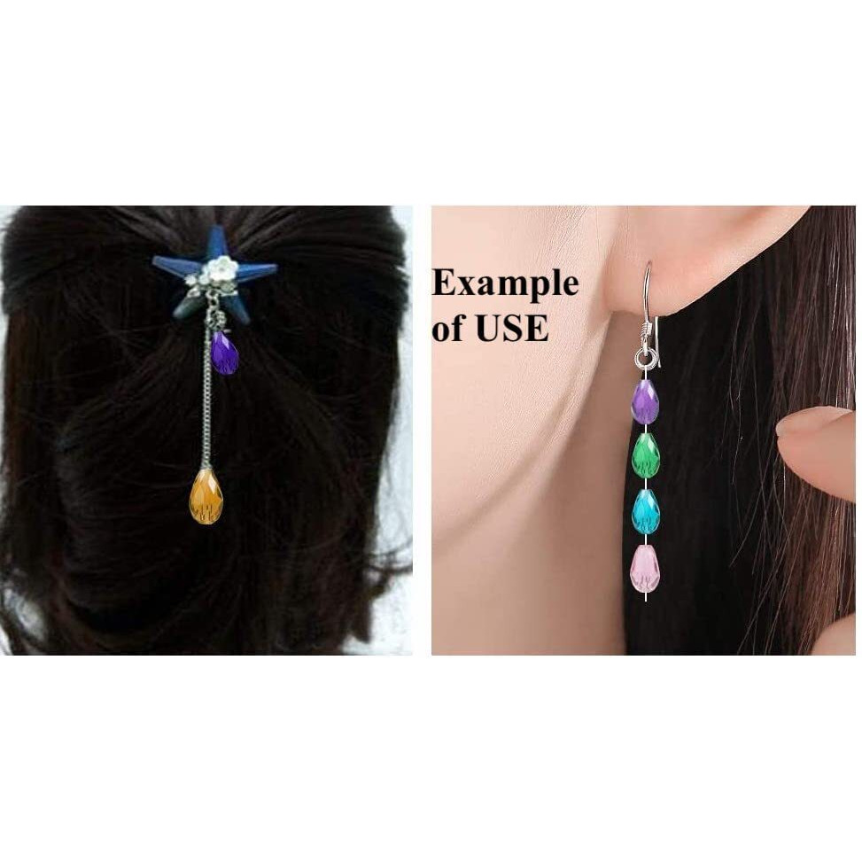 Omx Glass Drop Bead/Briolette Crystal Beads (6Mm X 8Mm - 70 Beads, 1 String, Trans Rainbow Colour)