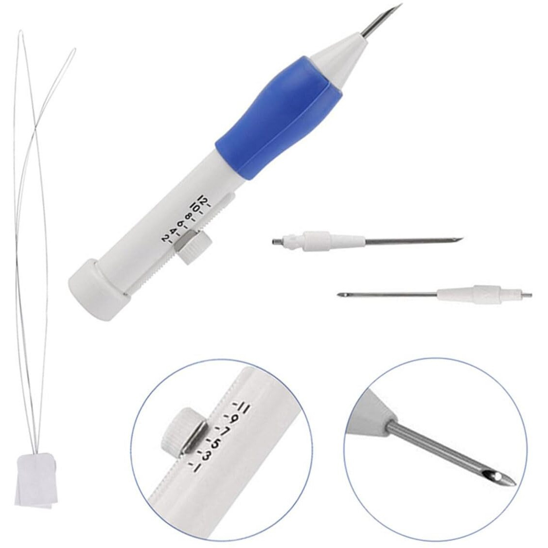 Embroiderymaterial Punch Needle Tool With Set Of 3 Needles And Threader