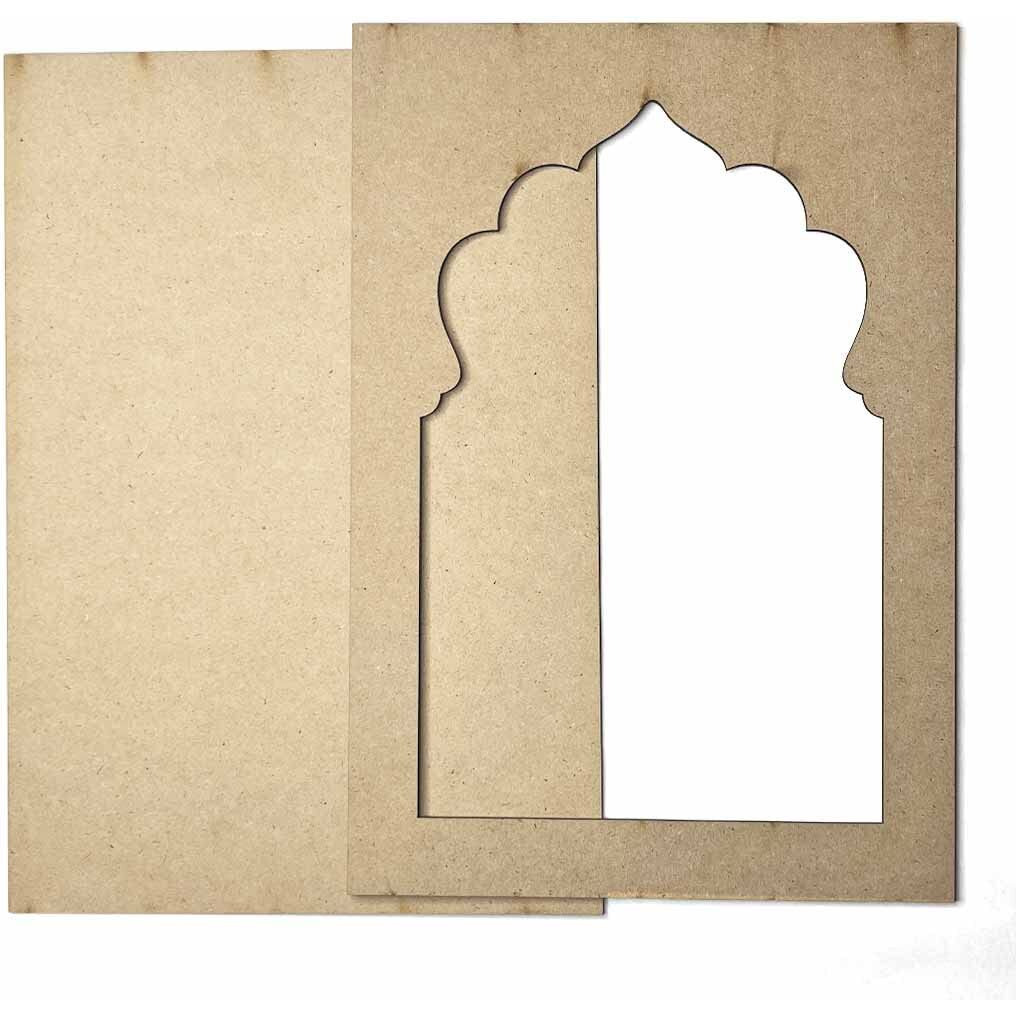 Adikala Plain Jharokha Mdf Cutout For Diy Art And Craft | Wall Hanging Decorations, Festival Gift, Wedding 13.Inch (33.23)-Set Of 6