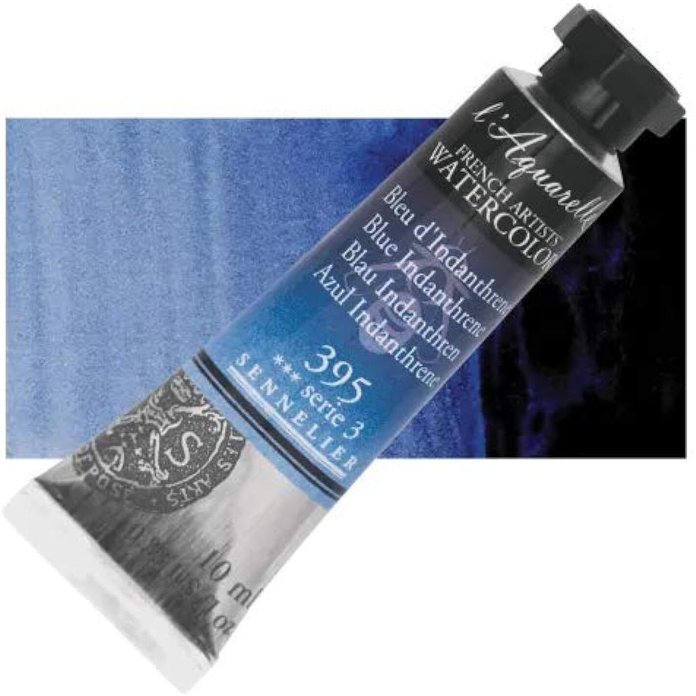 Sennelier Laquarelle French Artists Watercolour 10 Ml Blue Indanthrene Ideal For Watercolor Paper, Primed Canvas With Watercolor Brushes, Pencils, Gouache, Masking Fluid, And Waterproof Inks.