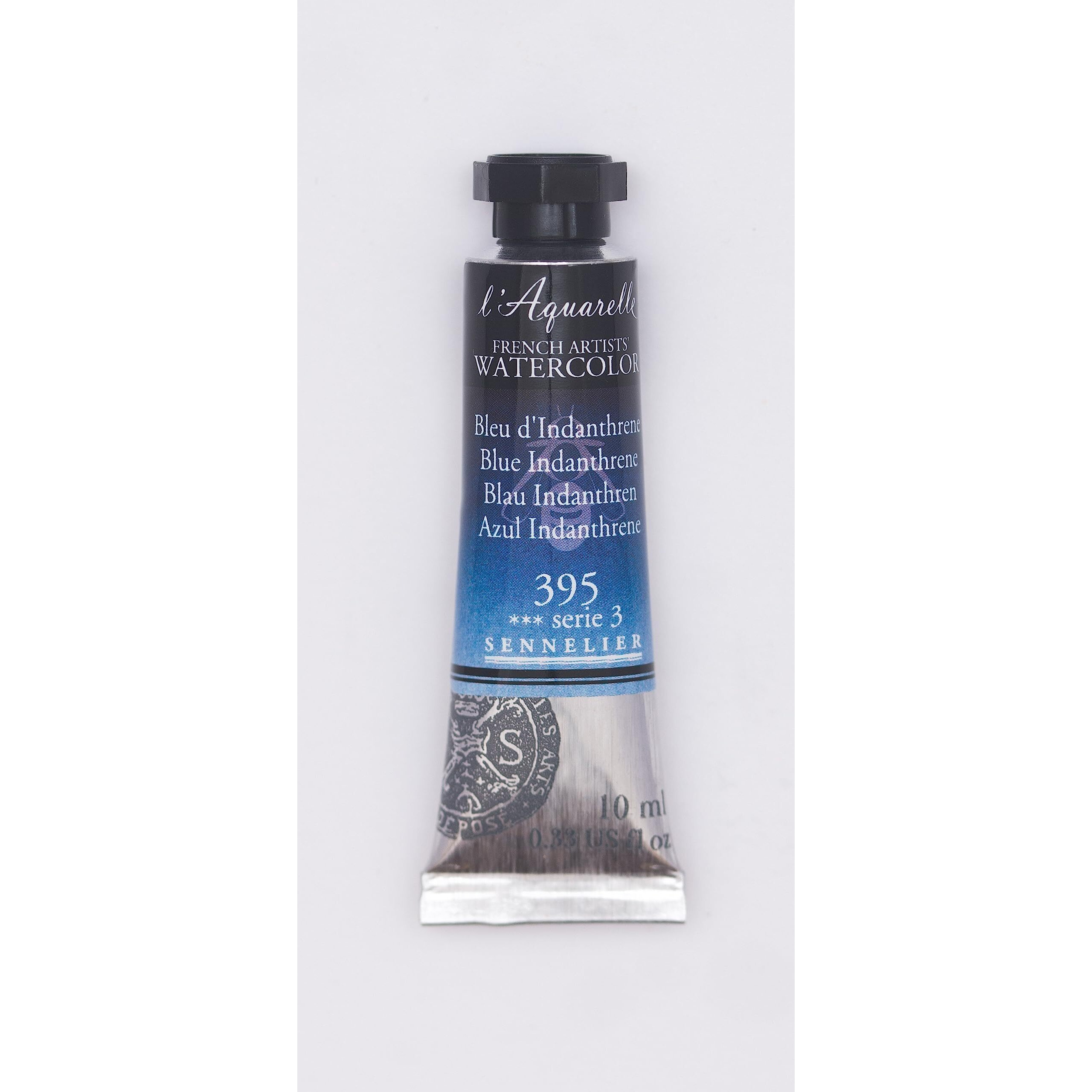 Sennelier Laquarelle French Artists Watercolour 10 Ml Blue Indanthrene Ideal For Watercolor Paper, Primed Canvas With Watercolor Brushes, Pencils, Gouache, Masking Fluid, And Waterproof Inks.