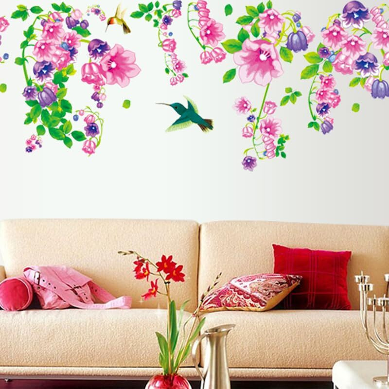 Indian Royals 'Happy Trumpet Flower Petunia Bindian Royalsd ' Wall Stickers For Bedroom, Stickers For Walls Of Home, Wall Sticker For Living Room, Wall Decor Stickers (90 Cm X 60 Cm)