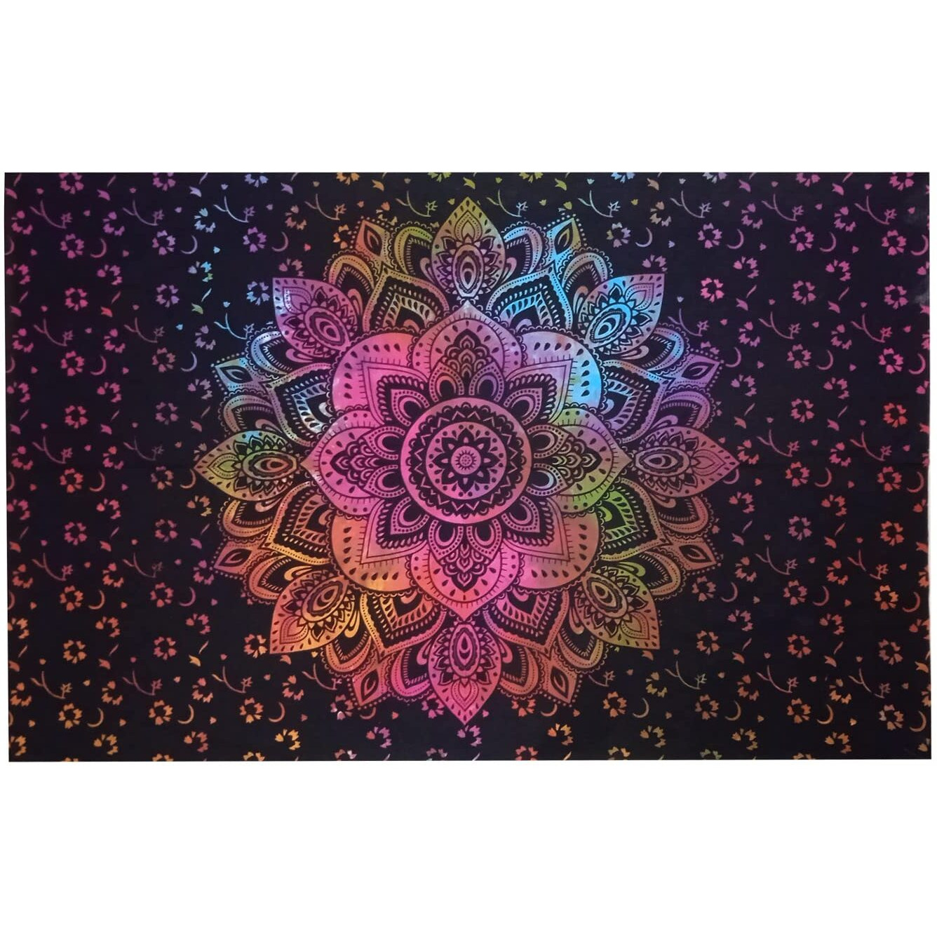 Purpledip Cotton Wall Poster Sheet 'Blooming Flower' Bohemian Hanging Tapestry (20097)