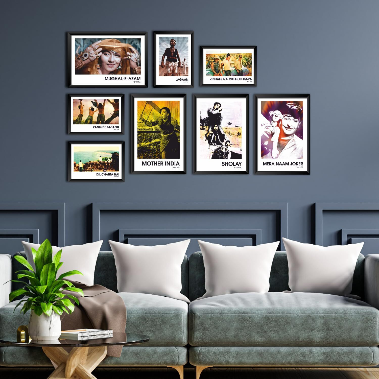Paper Plane Design Framed Poster Motivational Aesthetic Quotes Large Size (Set Of 8 Frames) (Bollywood)