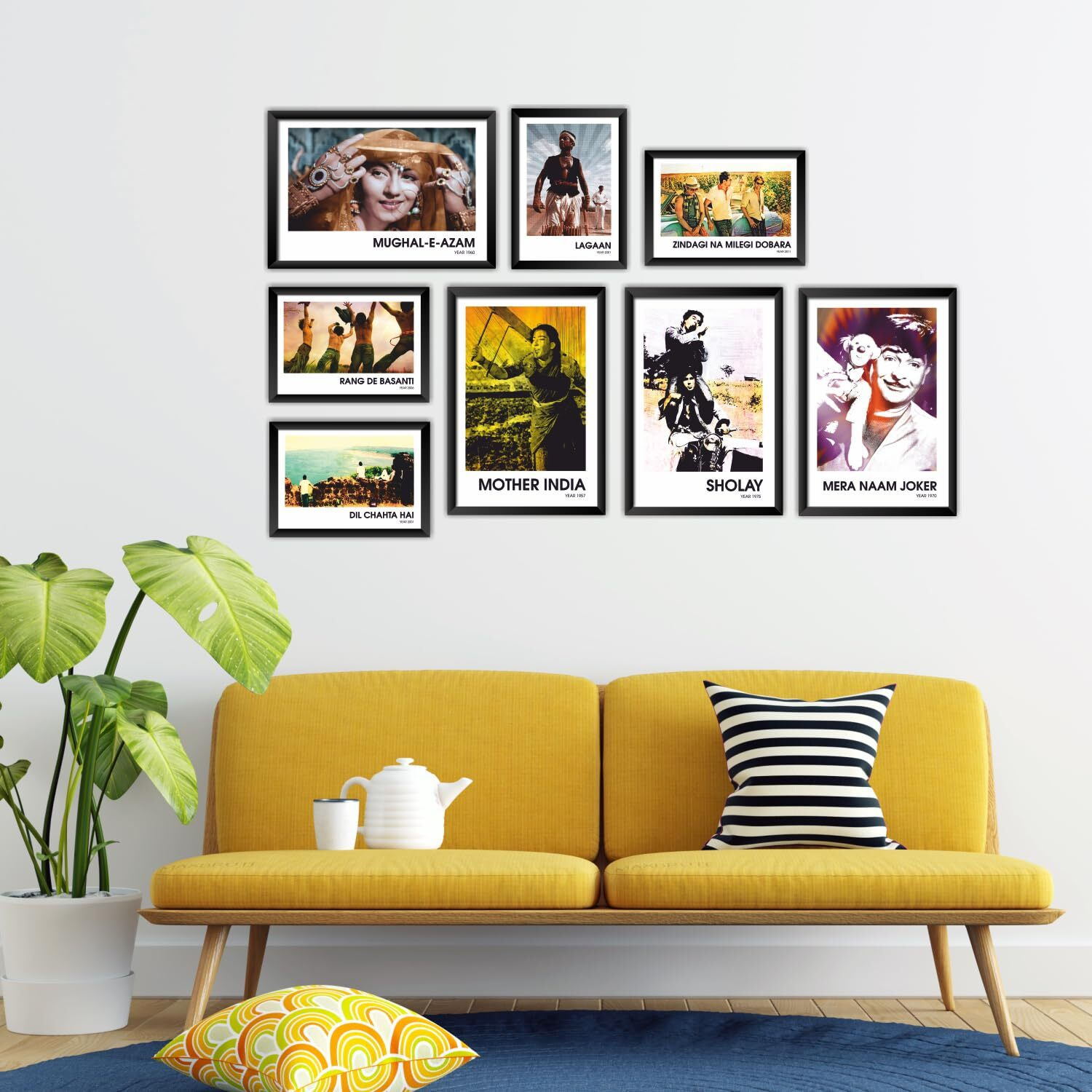 Paper Plane Design Framed Poster Motivational Aesthetic Quotes Large Size (Set Of 8 Frames) (Bollywood)