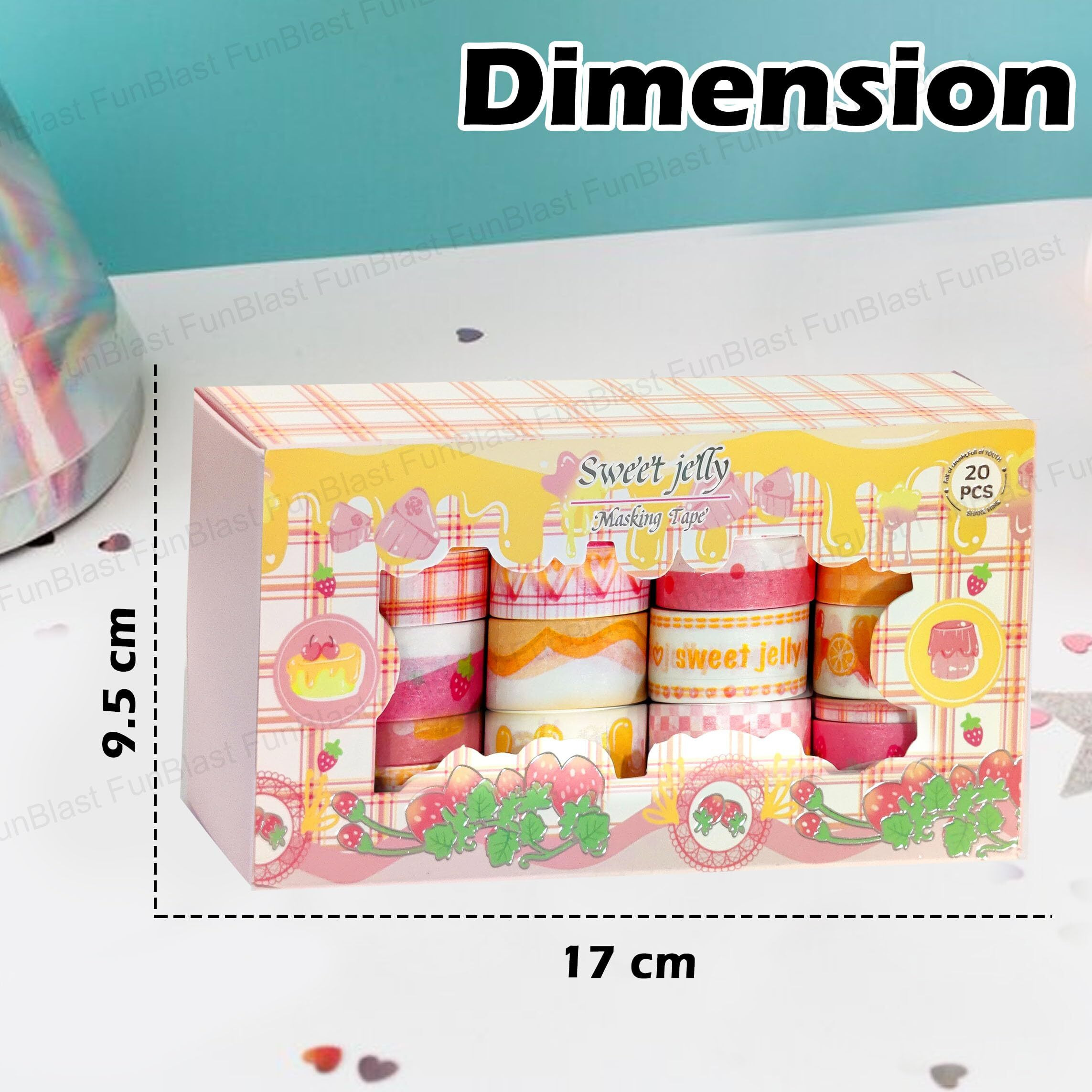 Funblast Washi Tape Set  Washi Tape Set, Designer Decorative Masking Tapes For Diy Art And Craft Multipurpose Colorful Tapes, Gift For Art And Craft Lovers (20 Pc)