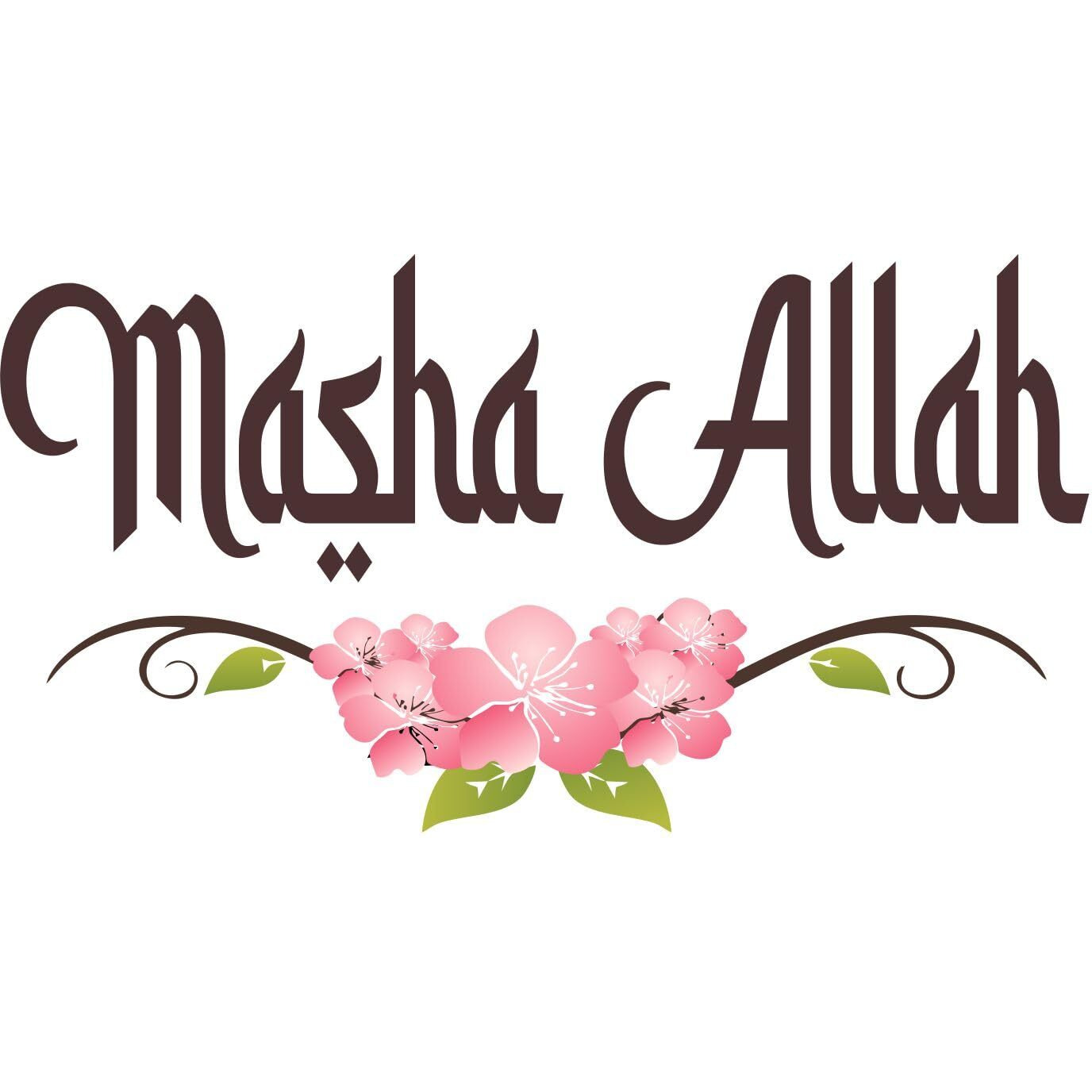 Sticker Yard Masha Allah Floral Decor Kids Room Decor, Hall Decor, Kitchen Decor, Living Room Decor,Bedroom Decor Vinyl Wall Sticker,Multicolor (Standard Size-30X60 Cm 26)