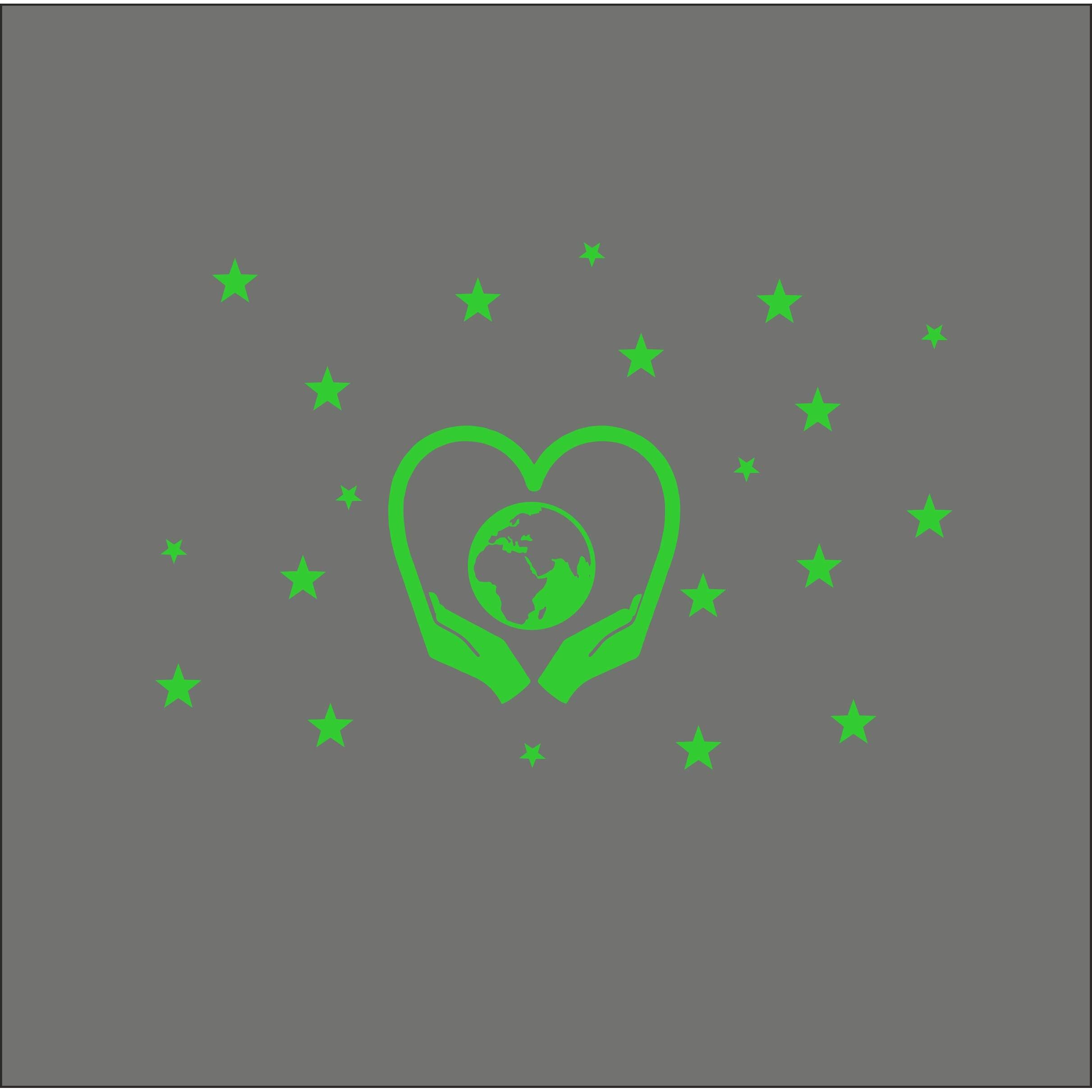 Monk Wish Glow In The Dark Kids Room Decor Radium Sticker (Green, 55X36 Cm)