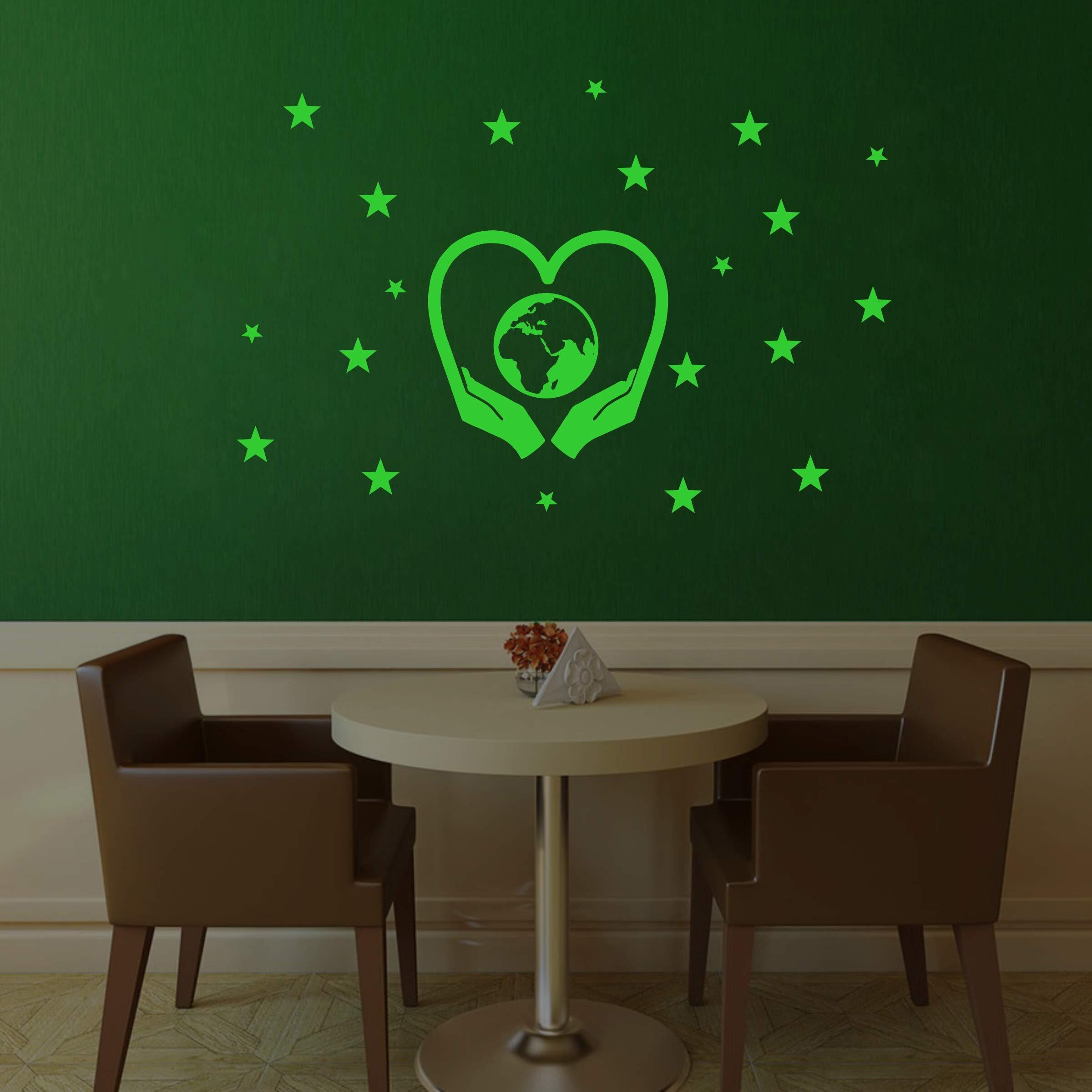 Monk Wish Glow In The Dark Kids Room Decor Radium Sticker (Green, 55X36 Cm)