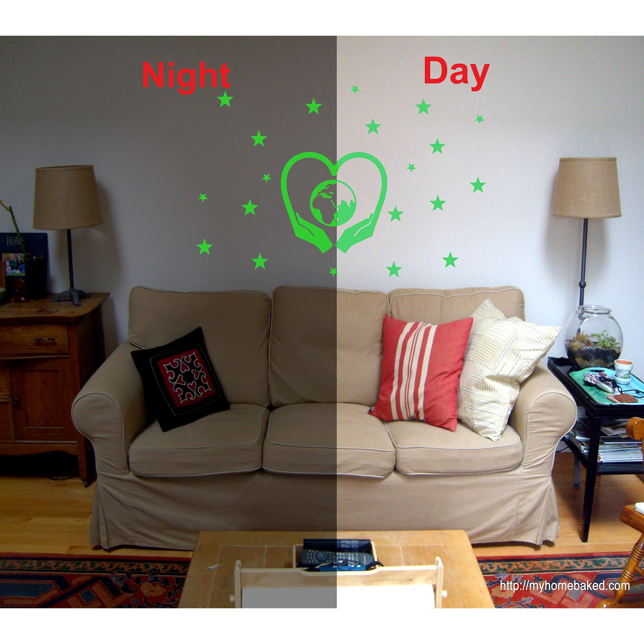 Monk Wish Glow In The Dark Kids Room Decor Radium Sticker (Green, 55X36 Cm)