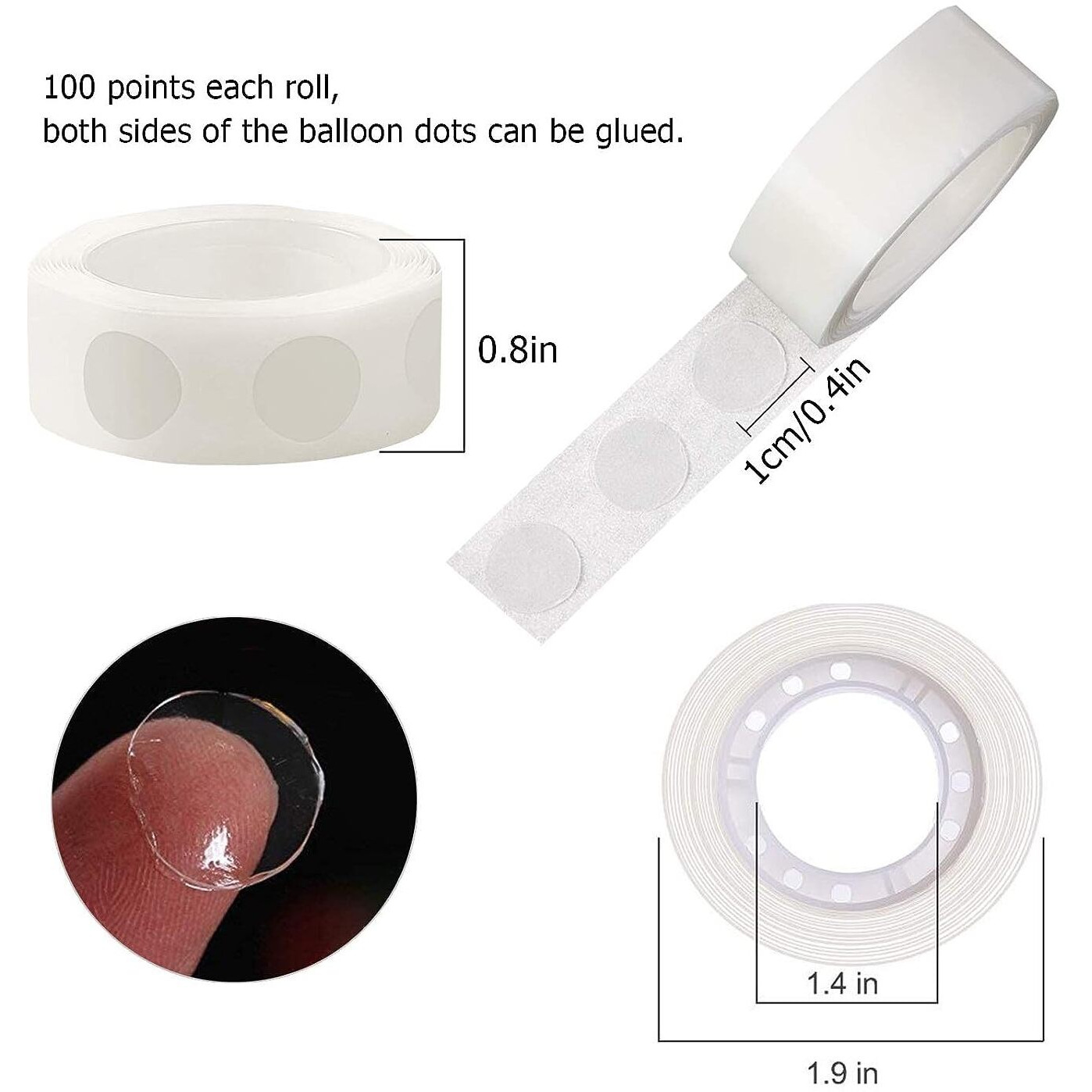 Flyloons Glue Dots For Balloons - Strong Adhesive Glue Dots For Balloon Decoration