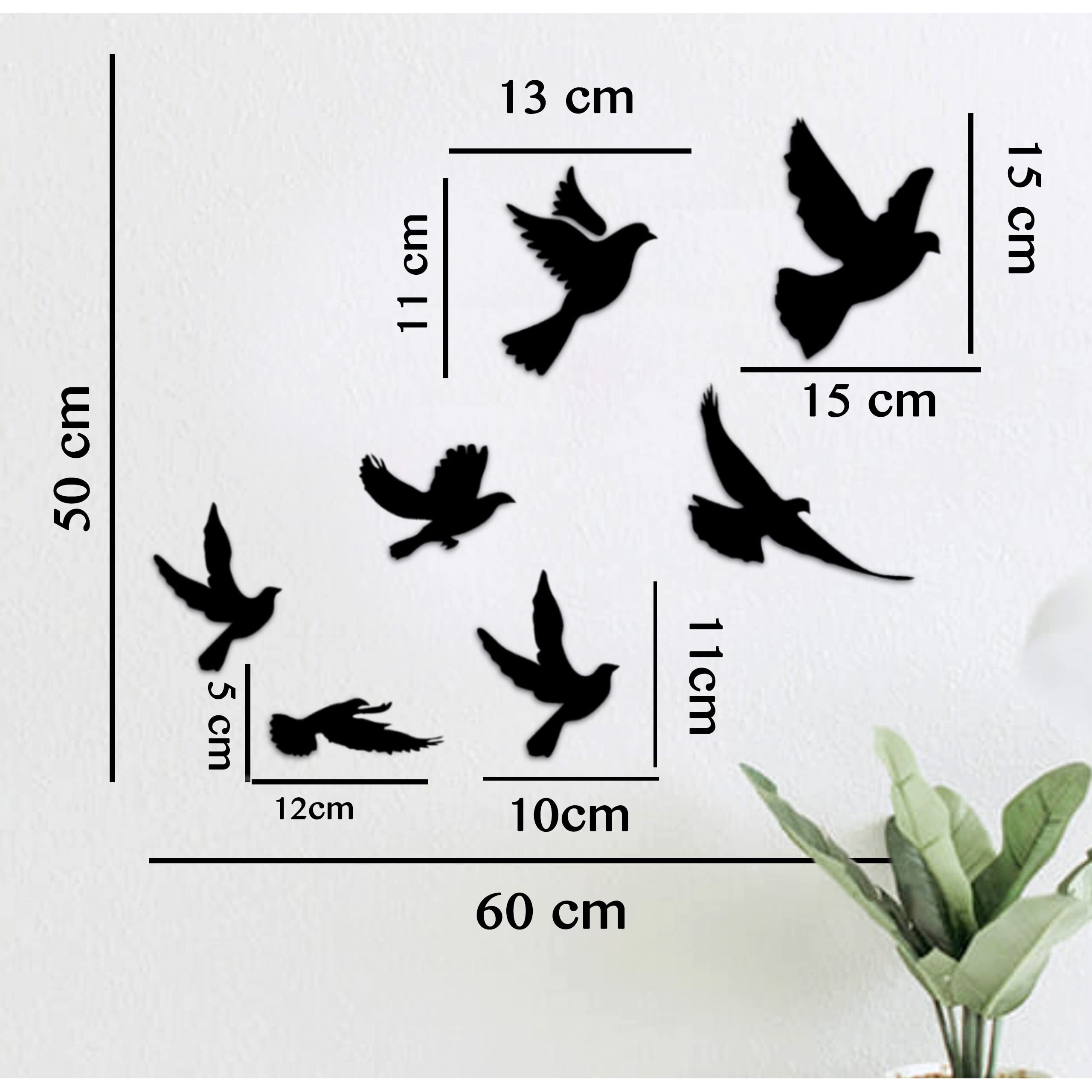 Vah- Kya Bat Hai Black Birds Acrylic Wall Hangings For Home Decoration, Interior Decoration Items, Wooden Wall Decor, Home Decor Items For Living Room, Cafe Decoration Items (60Cm X 50Cm Black)