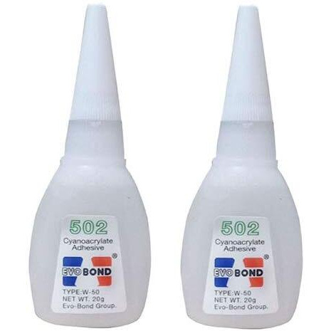 Evo Bond 502 Super Glue Cyanoacrylate Adhesive Net 20 Gm (Pack Of 2)