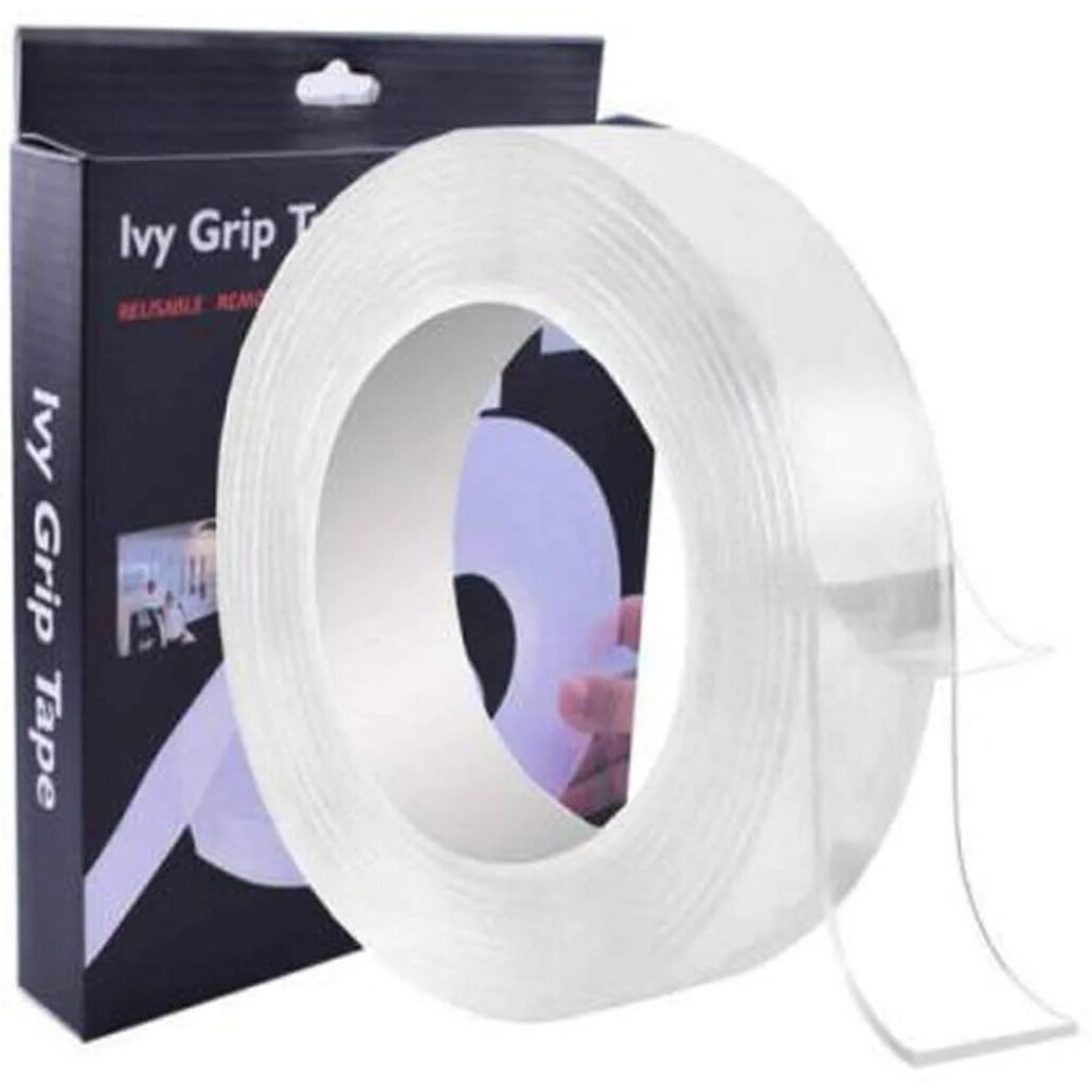Gtc Ivy Grip Tape Strong Removable Washable And Anti Slip Double Sided Transparent Tape 1Mm Thikness (429-31) (3 Meter) 12X12X3 Cm