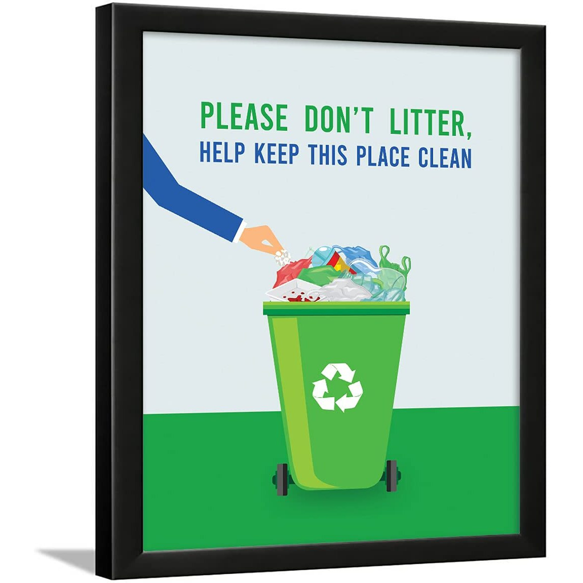 Chaka Chaundh - Framed Keep Clean Poster For Bathroom, Kitchen, Restaurant, Hostel Mess, Hotel, Bakery, Cookery (34 Cm X 27 Cm X 4 Cm)