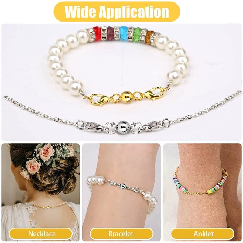 Diy Crafts 1X Set 5X1, Bright Gold, Magnetic Clasps Magnetic Jewelry Clasp Locking 7 Mm Magnetic Necklace Clasp Magnetic Necklace Chain Clasp Bracelet Necklace Ext(1X Set 5X1, Bright Gold)