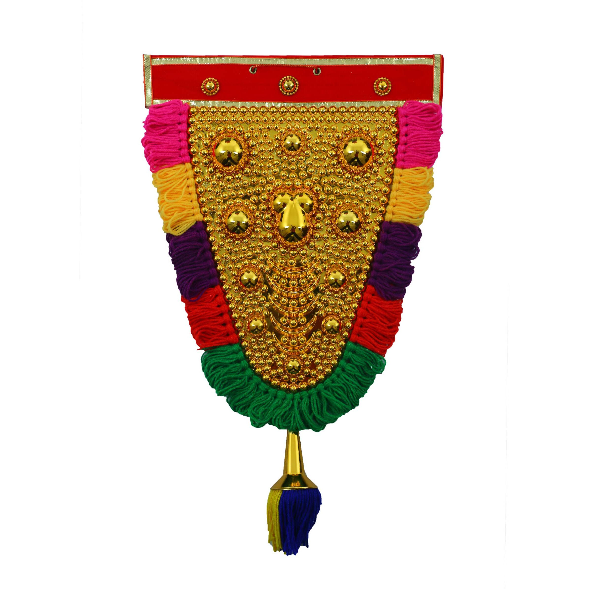 Newven Nettipattam Elephant Caparison Wall Hangings For Interior Traditional Home Decor Handcrafted Metal Showpiece (1.8 Feet, Multicolor, 31 Cm X 50 Cm)