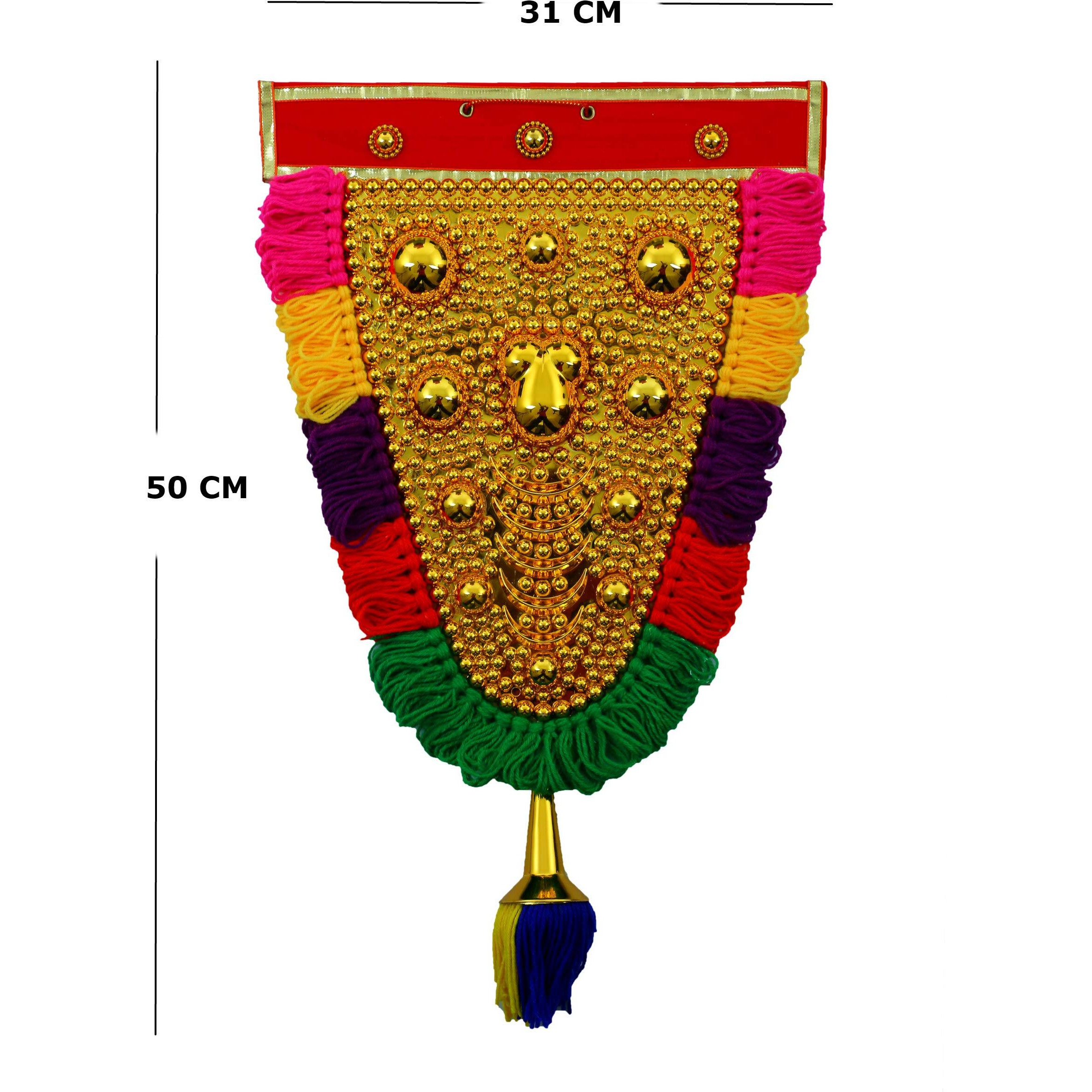 Newven Nettipattam Elephant Caparison Wall Hangings For Interior Traditional Home Decor Handcrafted Metal Showpiece (1.8 Feet, Multicolor, 31 Cm X 50 Cm)