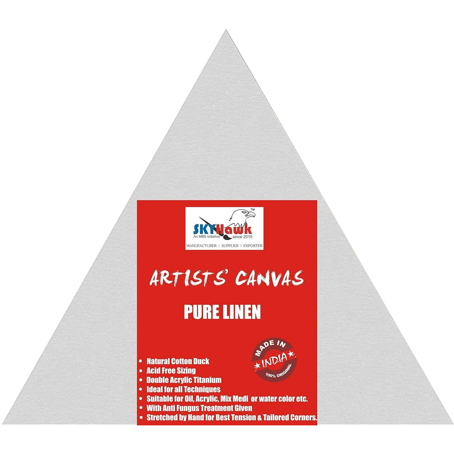 Pre Stretched Triangle Shape Canvas Frame(Black, White, Linen) (10 Oz) (Set Of 3)