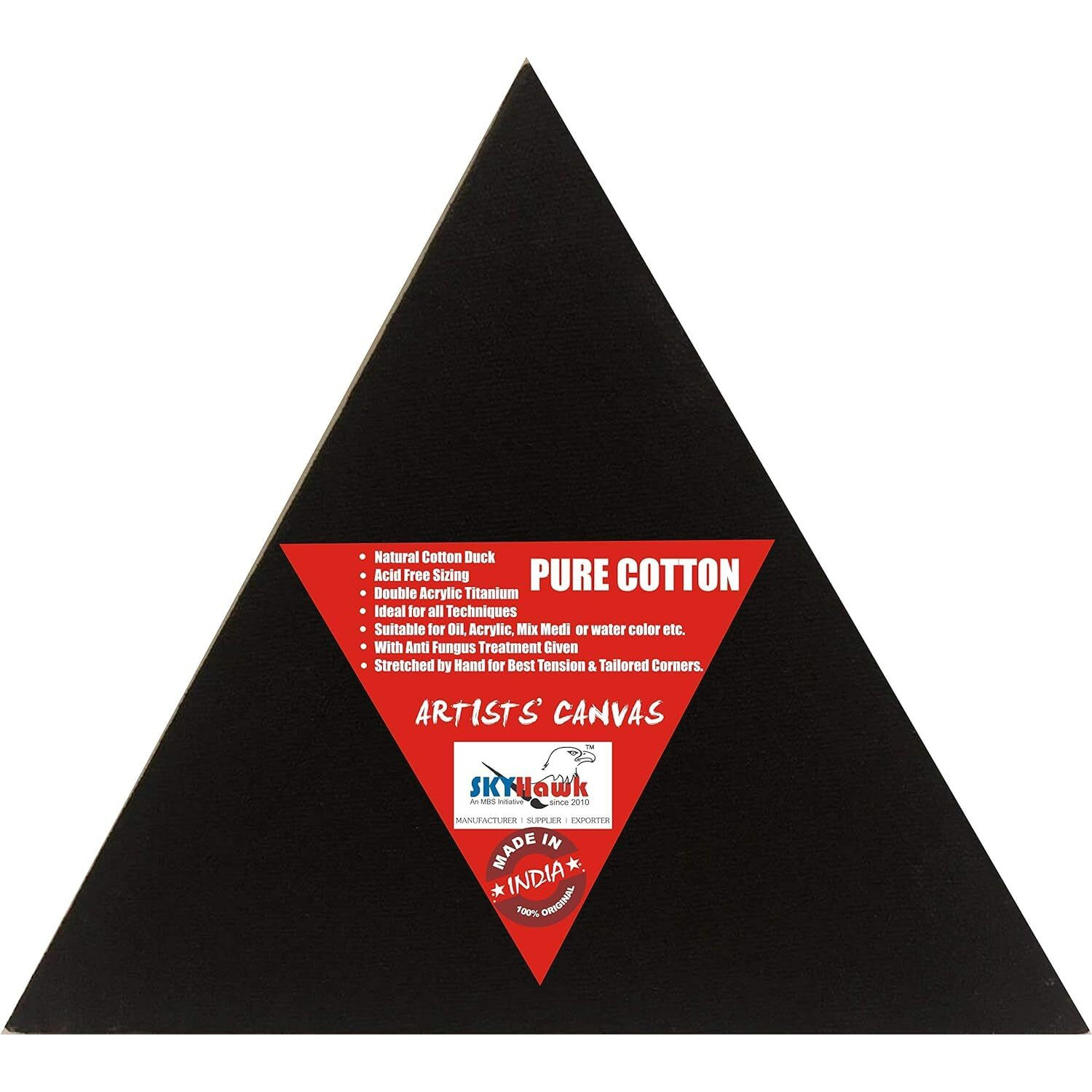 Pre Stretched Triangle Shape Canvas Frame(Black, White, Linen) (10 Oz) (Set Of 3)