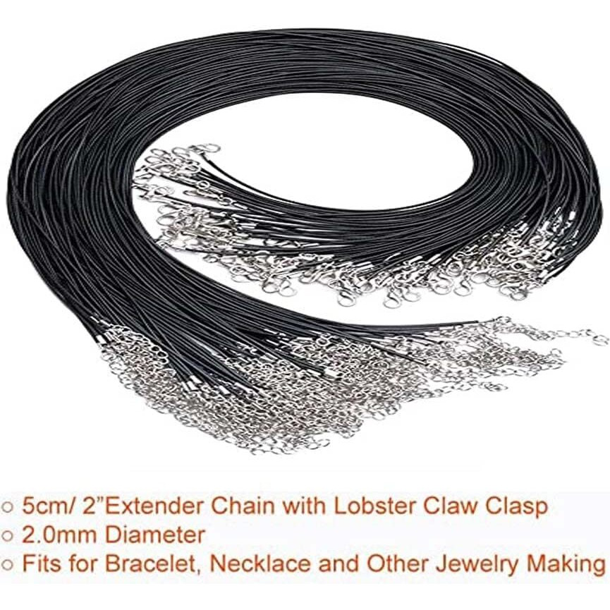Diy Crafts 2 Pcs, Unsorted Pendant, Tibetan Pendent + Black Waxed Necklace Cord With Lobster Clasp Bulk For Bracelet Making Necklaces Jewelry Ma (2 Pcs, Unsorted Pendant)
