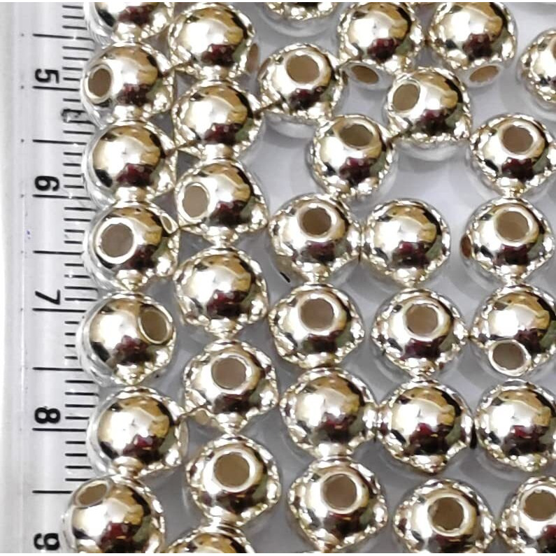 Gosetget 200 Pcs, 8Mm Silver Ball - Plastic Beads For Jewellery Making, Arts And Crafts Work, Necklace, Bracelet Earring Diy Kit (Ball-8Mm-Silver)
