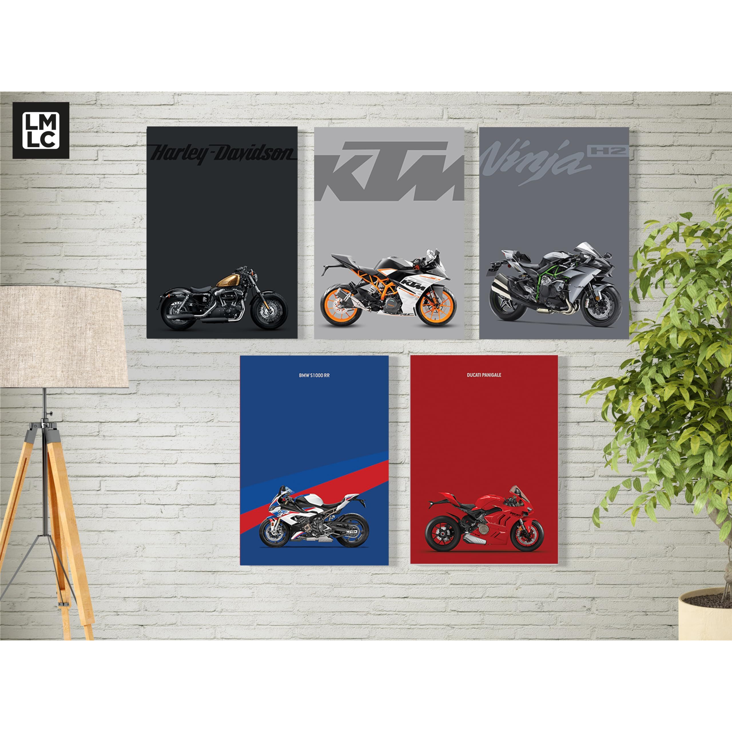 Live Mad Live Crazy (Lmlc) Super Bike Vertical Wall Paper Poster Pack - Set Of 5, A4 Size, 9X12 Inch Unframed Art Prints - Home, Bedroom, Living Room & Decor - Aesthetic, Matt Finish