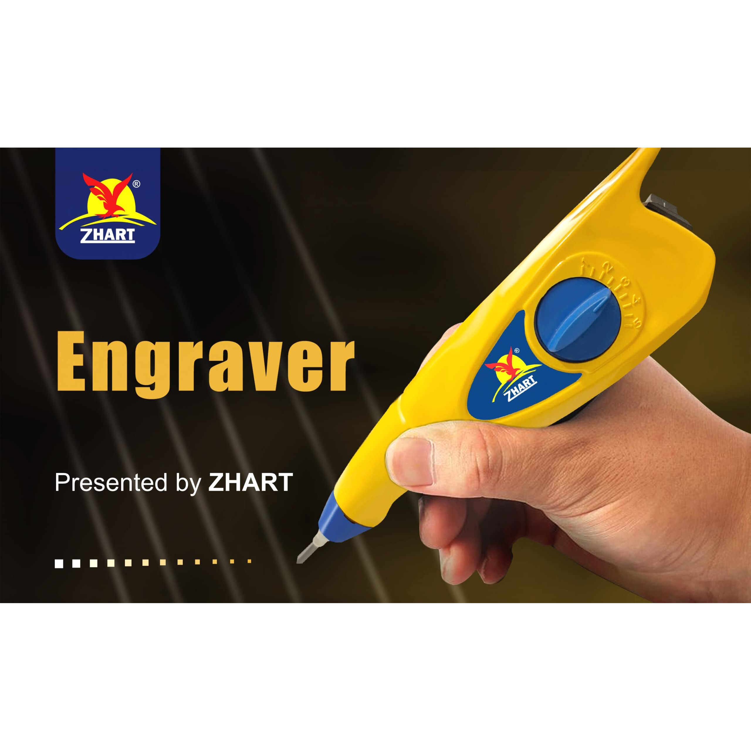 Zhart Multi-Functional Engraver Etching Machine Engraving Pen For Glass Wood Leather Metal Carving Tool With Replaceable Tungsten Carbide Tip For Diy Personalizing With 9 Adjustable Speed Vibration