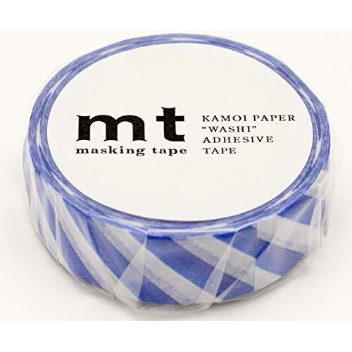 Mt Washi Masking Tape Stripe, 15 Mm X 10 Mtrs Shade - Blue, (Pack Of 1)