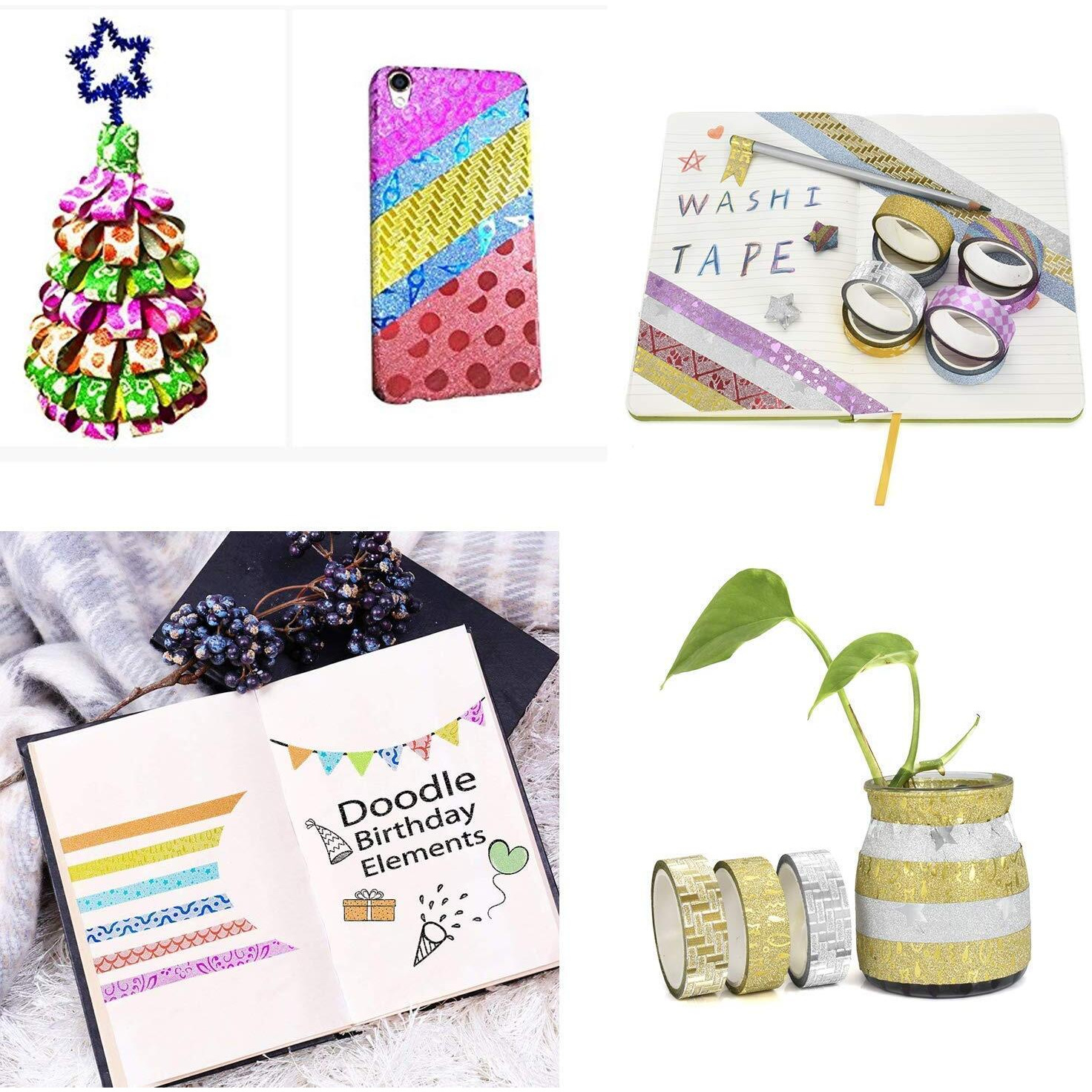 Diy Crafts Pack Of 20 Roll, Glitter Washi Masking Tape Set, Rolls Glitter Washi Masking Tape Set, Diy Acces (Pack Of 20 Roll, Glitter Washi Masking Tape Set)