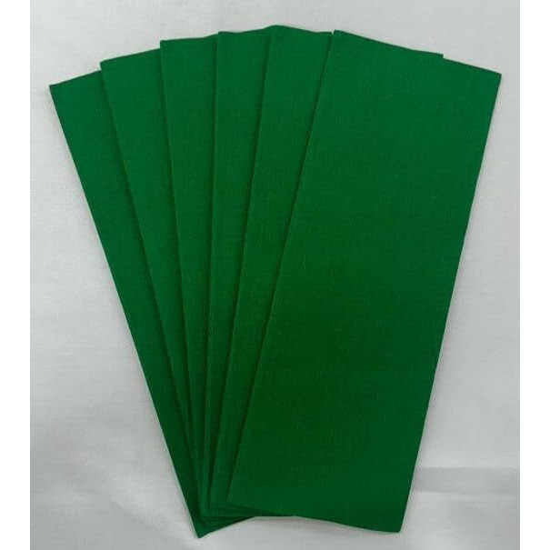 Prokart Flower Making Duplex Wrinkled Stretchable Crepe Paper For Diy Flower Making And Wrapping (Pack Of 6 Sheets) (Green)