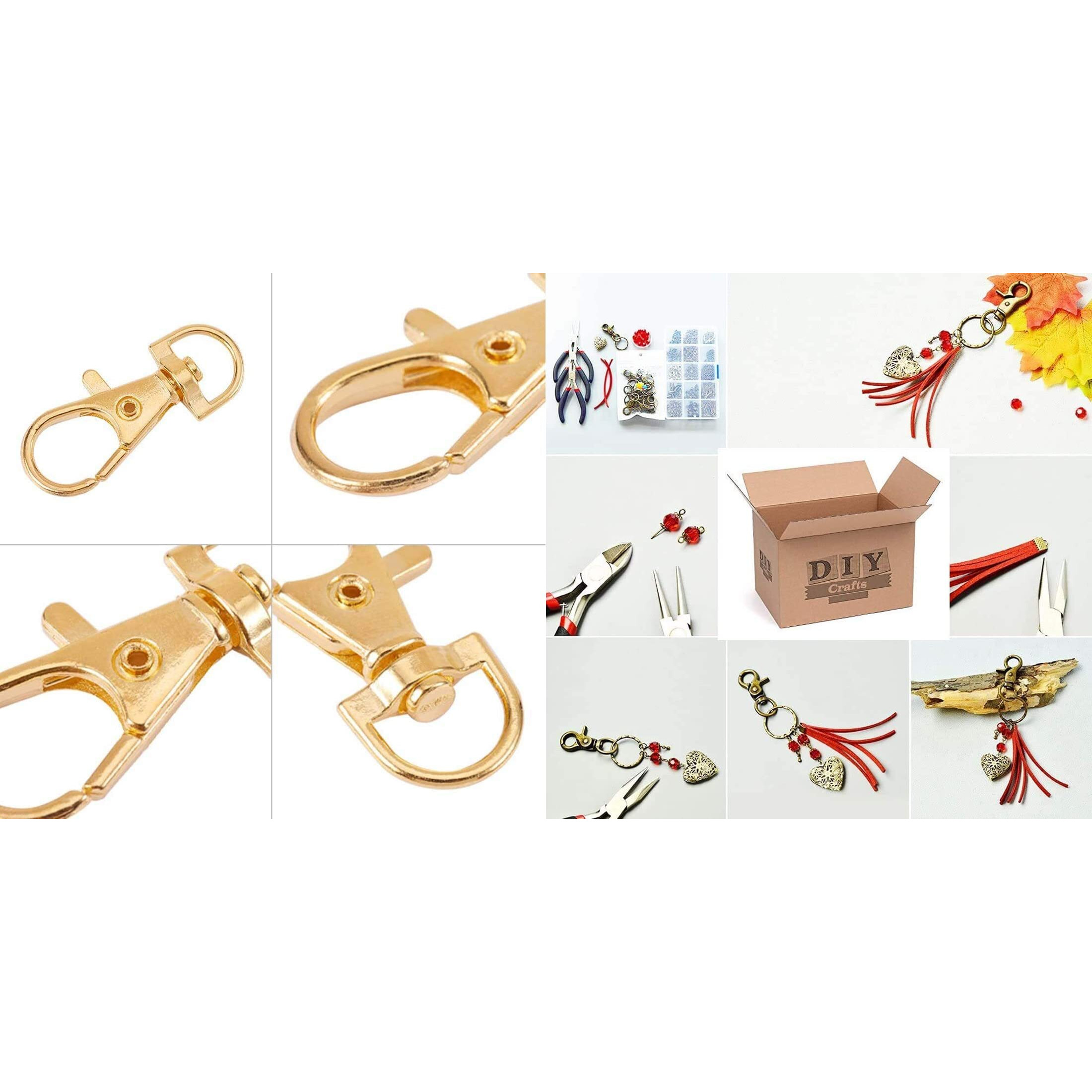 Diy Crafts 3 Pcs, Silvery Light, Qty 3 Pcs, Swivel Lobster Claw Clasp Snap Hook Metal Lobster Claw Clasps Lanyards Trigger Snap Hooks Strap For Keychain Key Ring (3 Pcs, Silvery Light)