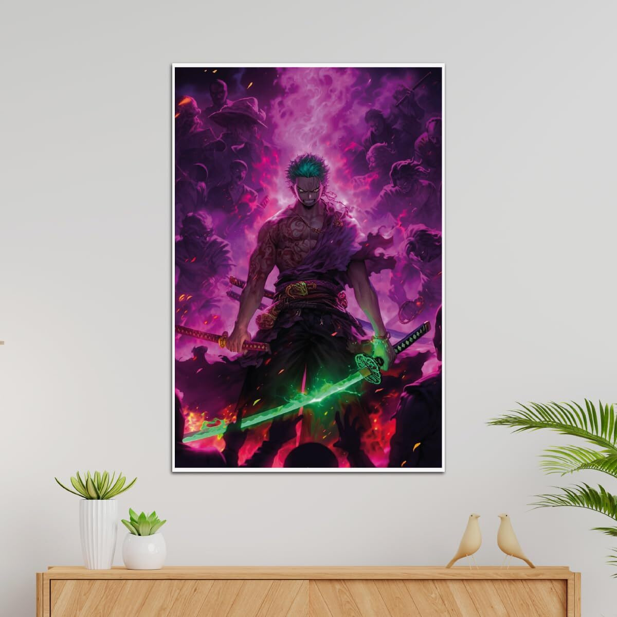 Tenorarts Zoro Poster One Piece Anime Wall Poster With Thick 300 Gsm Matt Finish Paper (18Inches X 12Inches)