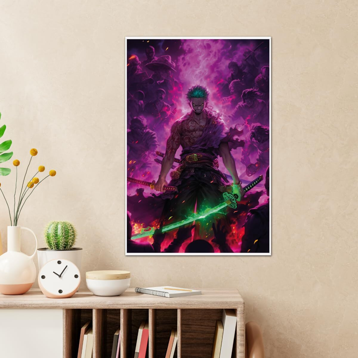 Tenorarts Zoro Poster One Piece Anime Wall Poster With Thick 300 Gsm Matt Finish Paper (18Inches X 12Inches)