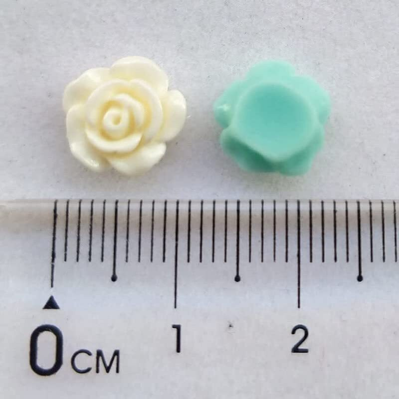 Diy Crafts Random Color & Sizes, 10, Colors Mixed Resin Rose Flower Flatback Slime Charms Loose Embellishments Supplies For Diy Phone Case Scrapbooking Hair Accessorie (Random Color & Sizes, 10)
