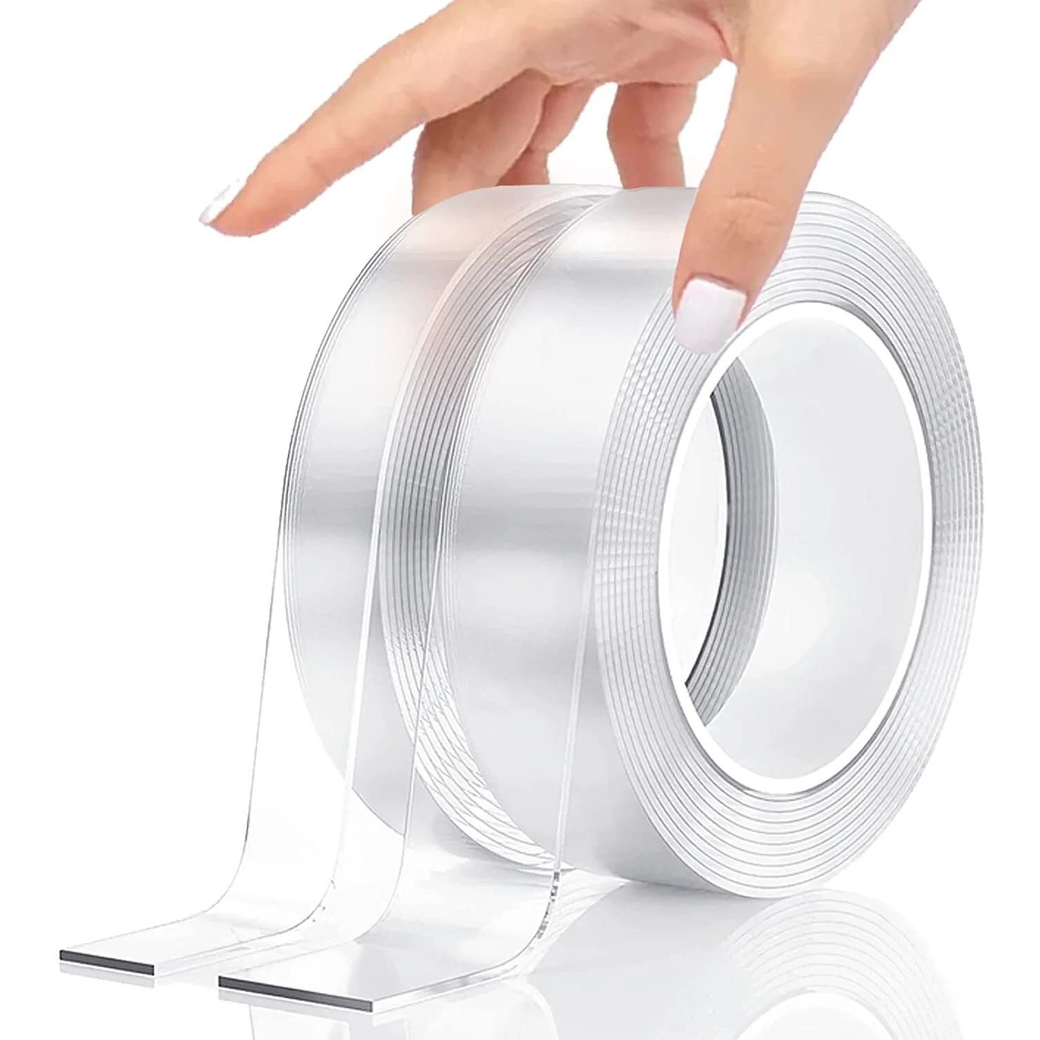Imox Pack Of 2 Double Sided Tape Heavy Duty - Multipurpose Removable Traceless Mounting Adhesive Tape For WallsWashable Reusable Strong Sticky Strips Grip Tape