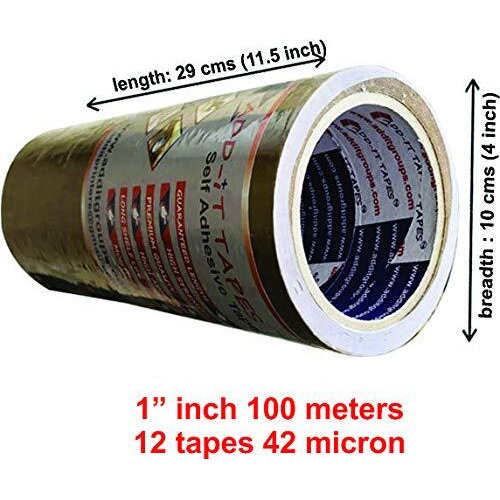 Add-It Tapes 1 Inches 100 Meters Brown Set Of 12